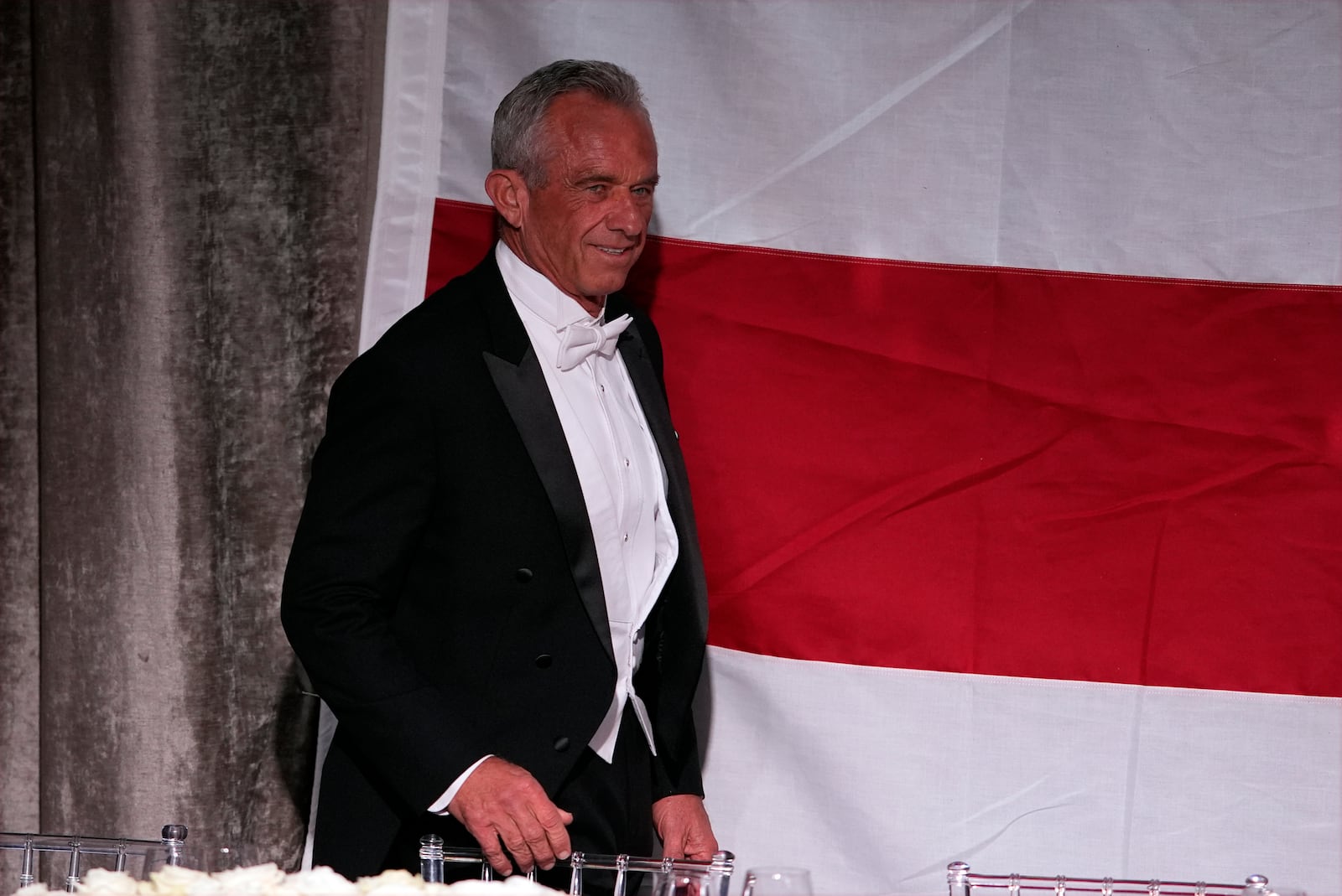 Robert F. Kennedy Jr., arrives for the 79th annual Alfred E. Smith Memorial Foundation Dinner, Thursday, Oct. 17, 2024, in New York. (AP Photo/Julia Demaree Nikhinson)