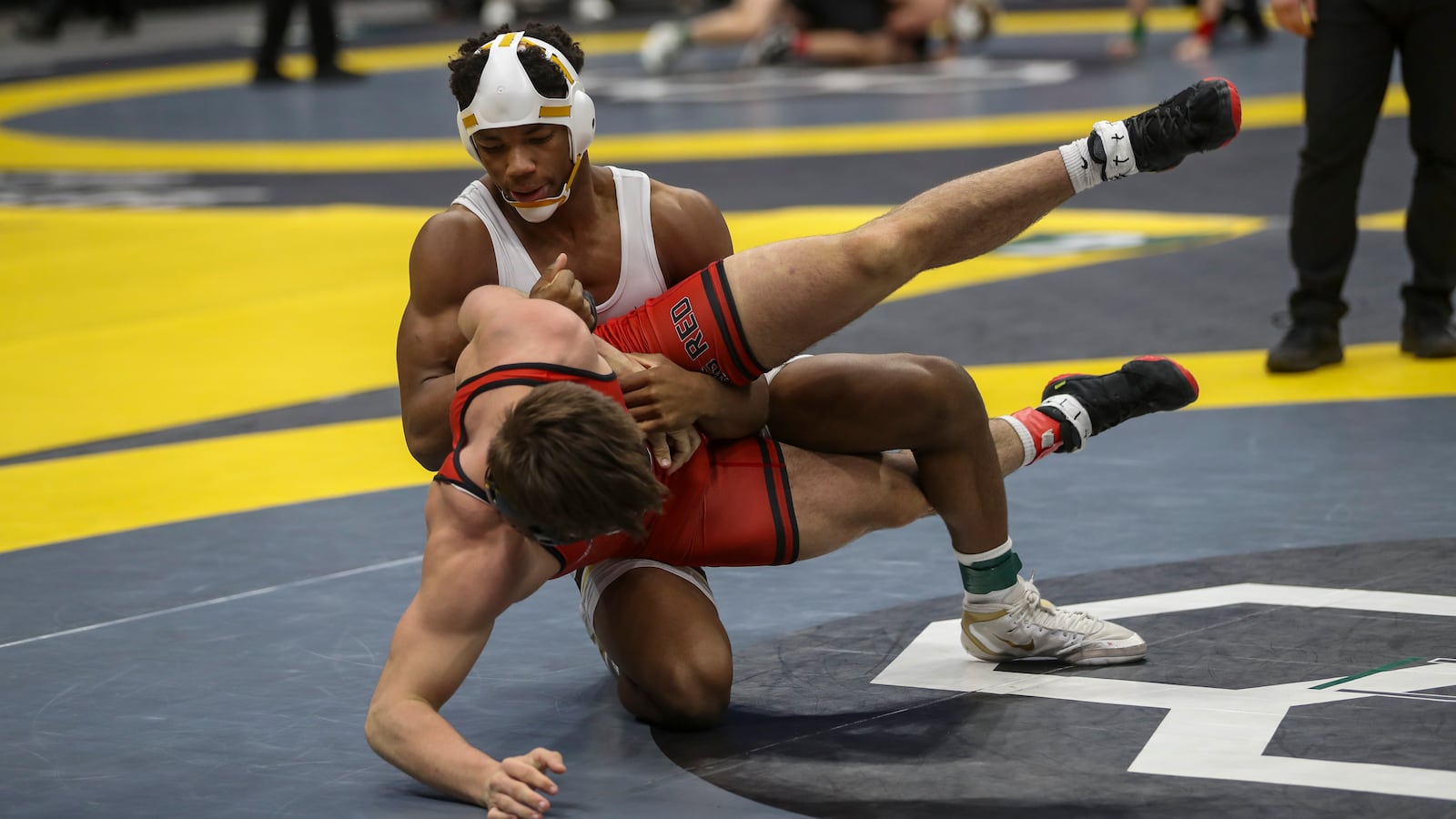 Alter High School junior Rod Owens competes at the Ohio High School Athletic Association state wrestling championships on Friday, March 7 at the Schottenstein Center in Columbus. Owens won the Division II state title in the 175 pound weight class. Dave Thompson/CONTRIBUTED