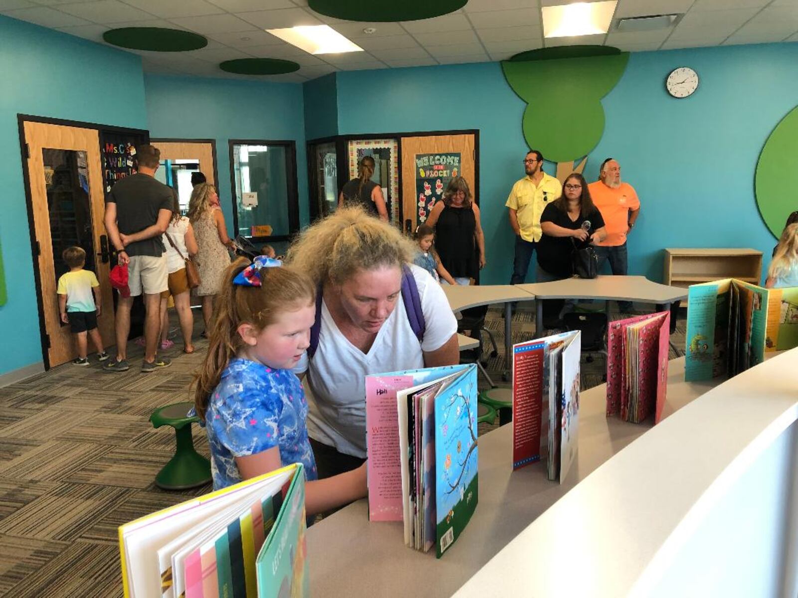 The new library for the Greenon Schools building at an open house Aug. 29, 2021