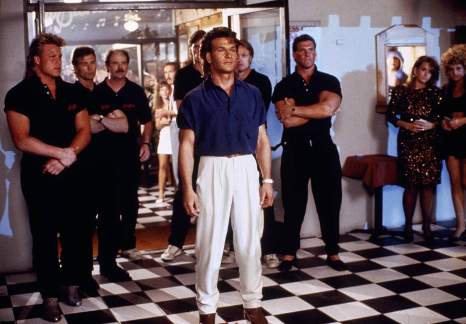 Patrick Swayze stars as a cool-headed barroom bouncer hired to clean up a rowdy Missouri tavern in "Road House," 1989. (Peter Sorel/Metro-Goldwyn-Mayer/United Artists)