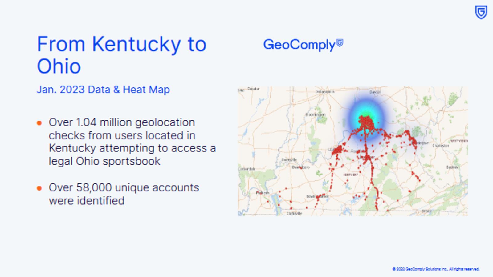 Graphic from GeoComply's report on Ohio's first month of legalized sports betting. PROVIDED.