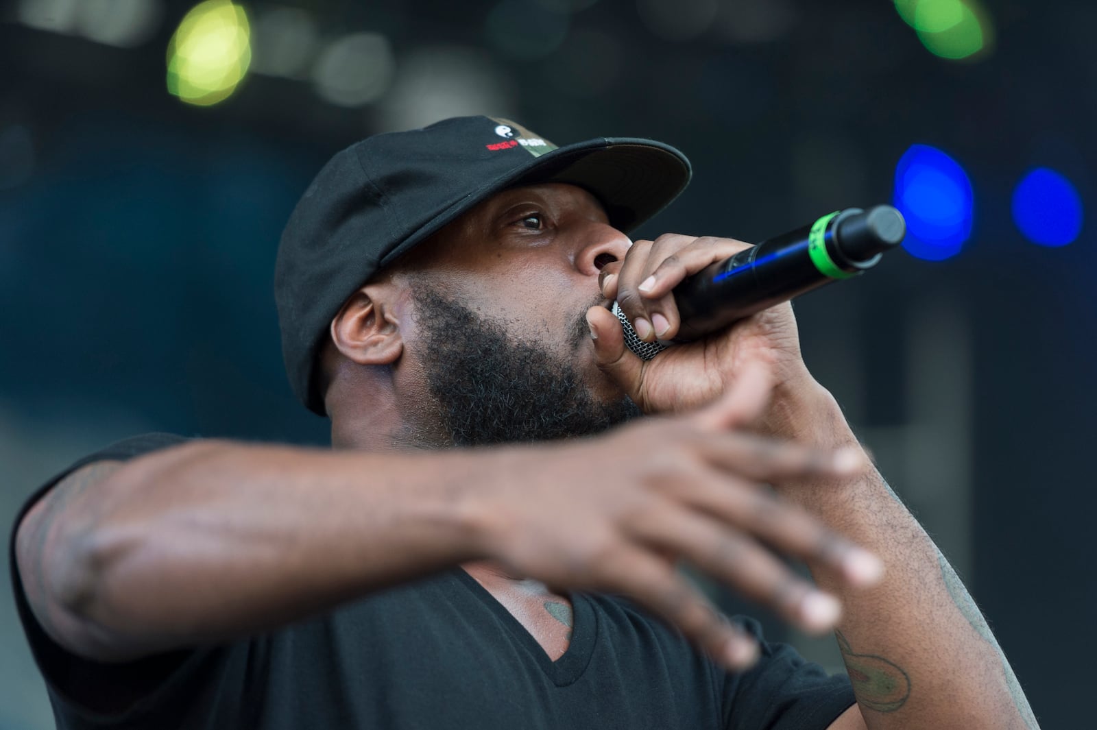 April 21, 2017, Atlanta - Talib Kweli performs during the SweetWater 420 Fest at Centennial Olympic Park in Atlanta, Georgia, on Friday, April 21, 2017. (DAVID BARNES / DAVID.BARNES@AJC.COM)