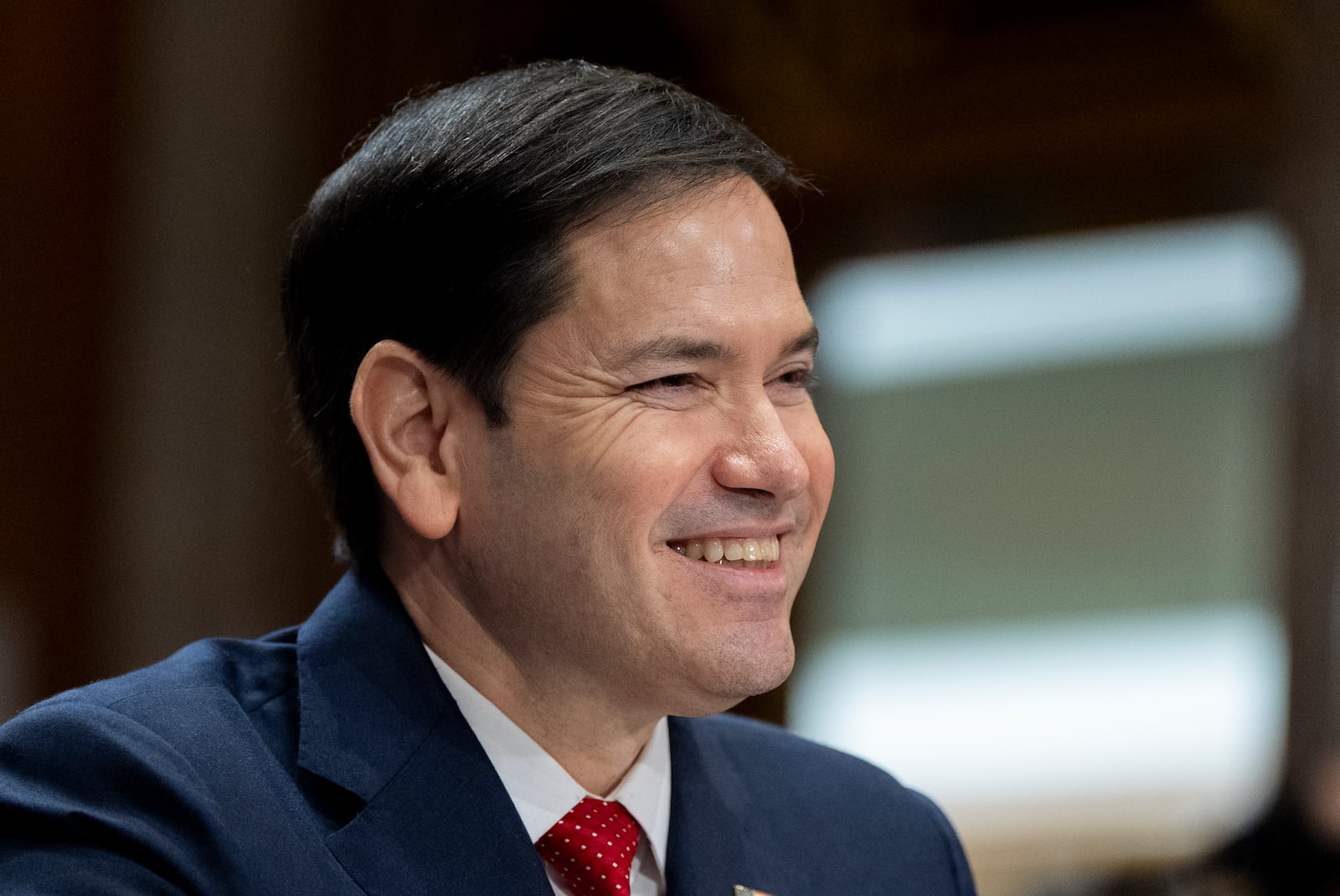 Sen. Marco Rubio, R-Fla., President-elect Donald Trump's choice to be Secretary of State, appears before the Senate Foreign Relations Committee for his confirmation hearing, at the Capitol in Washington, Wednesday, Jan. 15, 2025. (AP Photo/Alex Brandon)