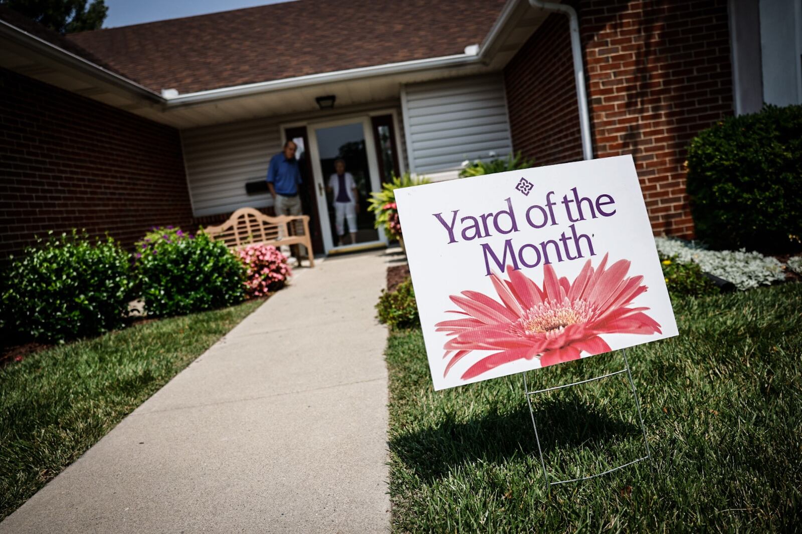 The Nagle's won yard of the month at their downsized home at St. Leonard's in Centerville. JIM NOELKER/STAFF