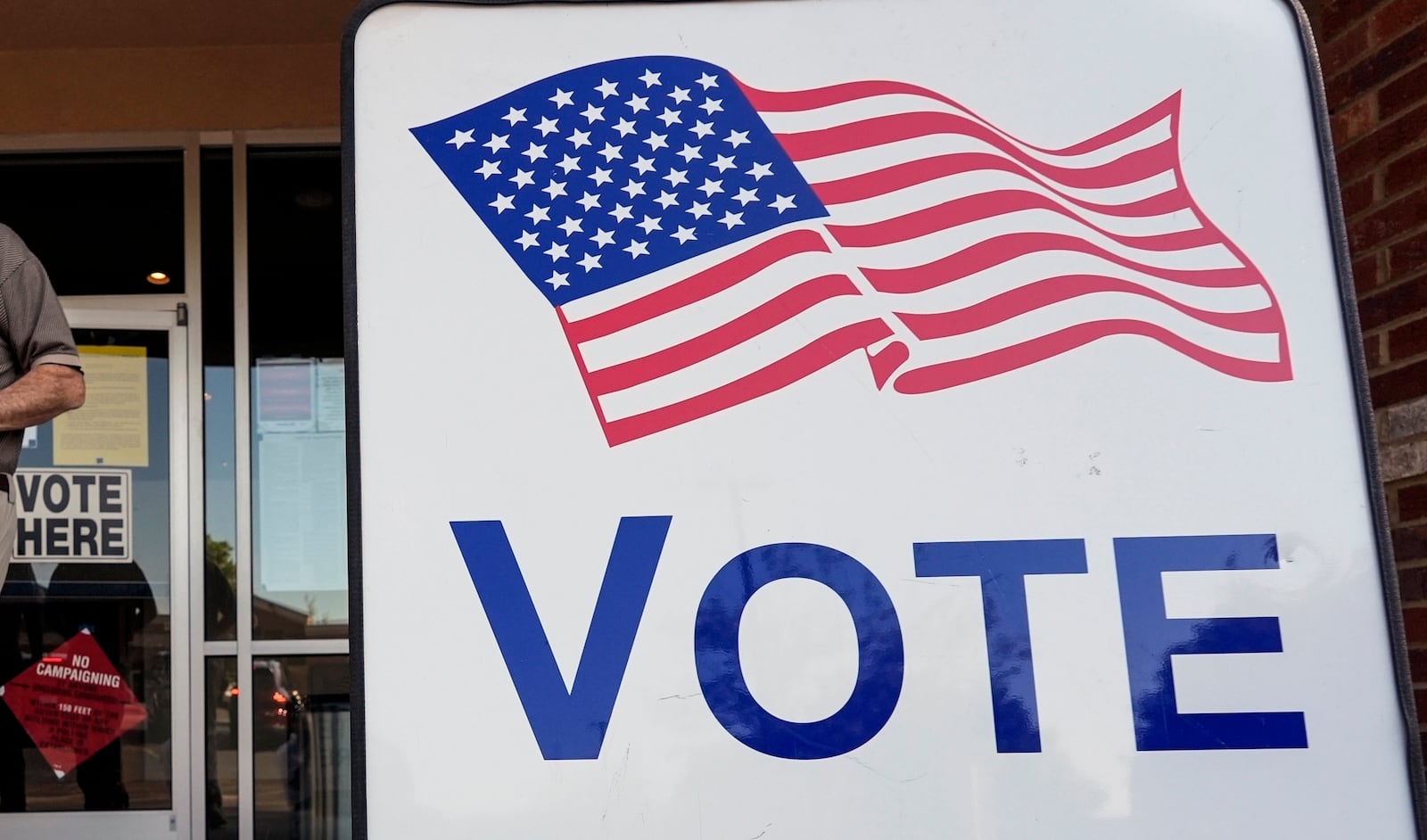 FILE -- A polling place during primary voting, May 21, 2024, in Kennesaw, Ga. A video that purports to show election fraud in Georgia by a man who claims to be from Haiti is fake and the work of “Russian influence actors,” U.S. intelligence officials said Friday. (AP Photo/Mike Stewart, file)