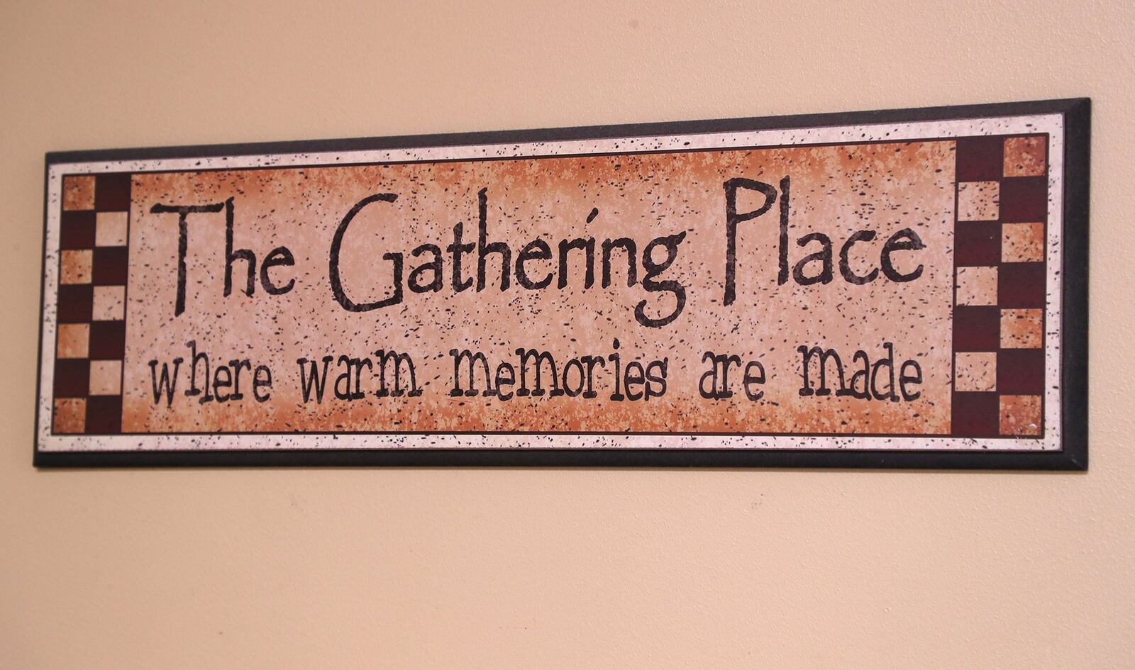 A sign on the wall of the Liberty Gathering Place. BILL LACKEY/STAFF