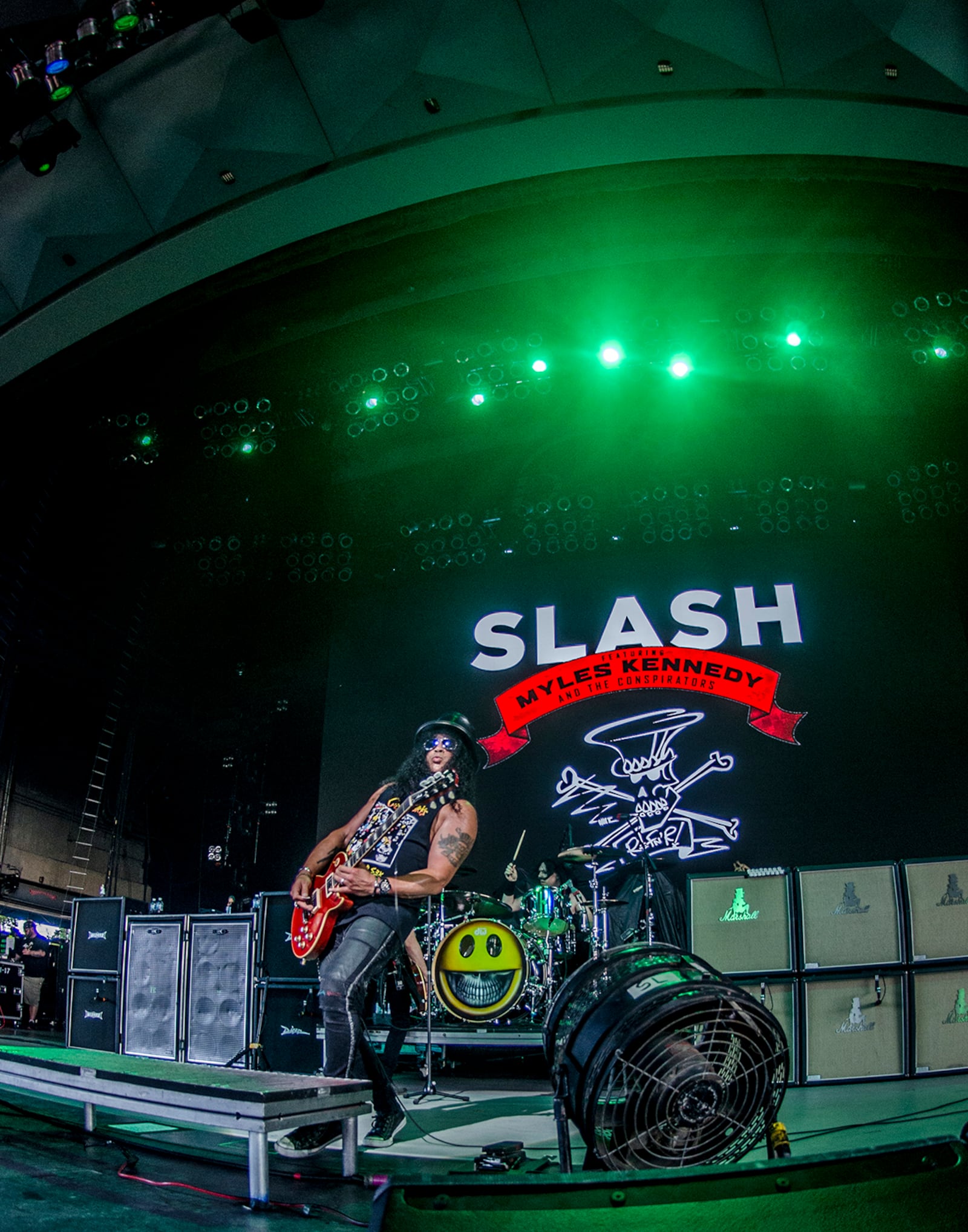 The inimitable Slash thrilled fans with a rocking set that included Guns 'N' Roses hit songs at the Riverbend Music Center in Cincinnati, Ohio.