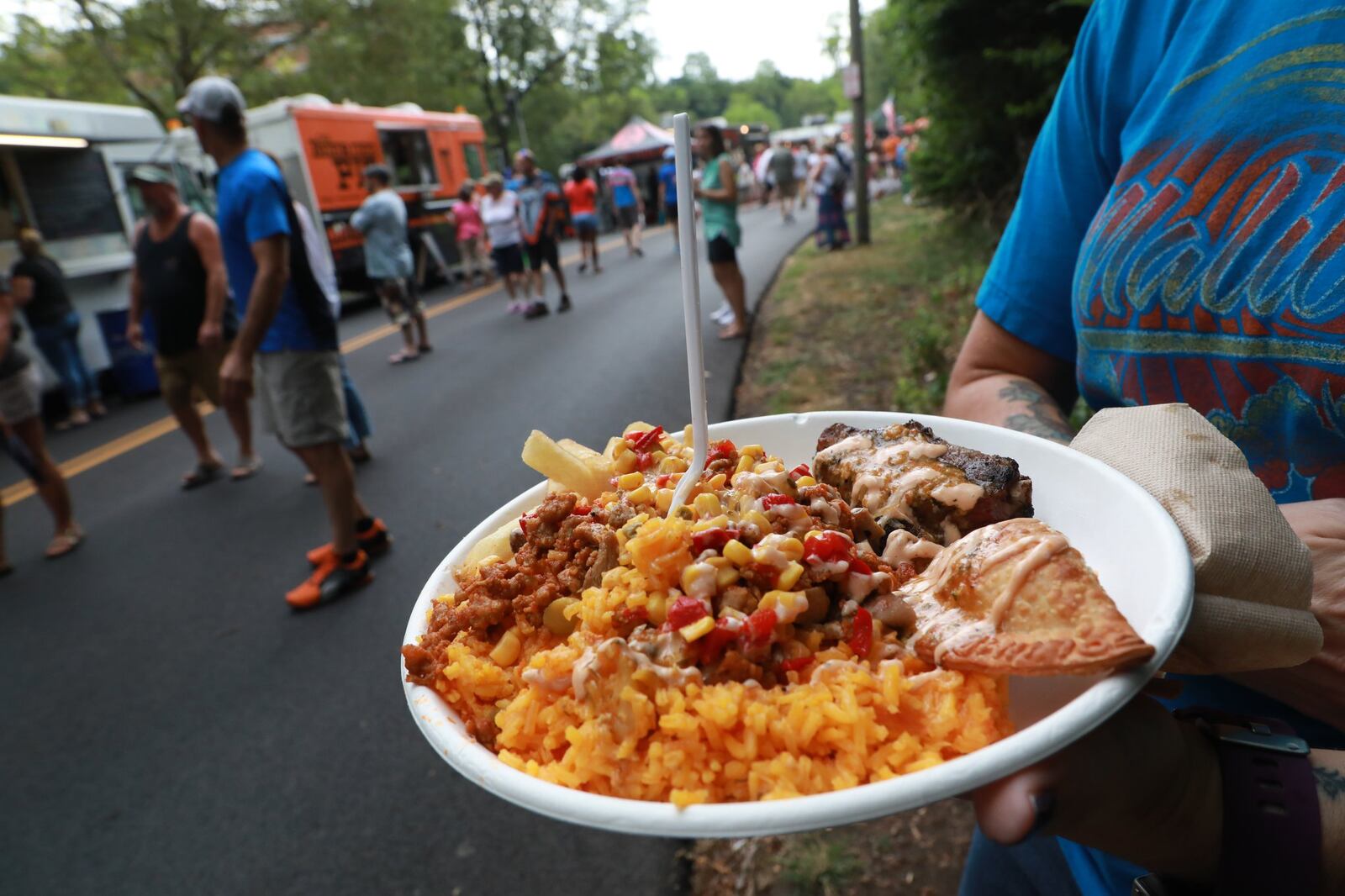 Thousands of people filled Veteran’s Park Saturday during the 2019 Gourmet Food Truck Competition. BILL LACKEY/STAFF