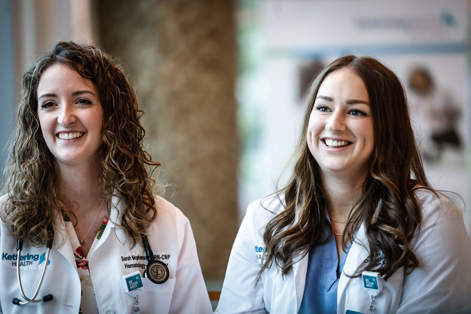 Nurse practitioner Sarah McPherson, left, and physician assistant Micayah Mills both work for Kettering Health. A growing number of patients are being seen by non-physicians, or advanced practice practitioners (AAP). JIM NOELKER/STAFF