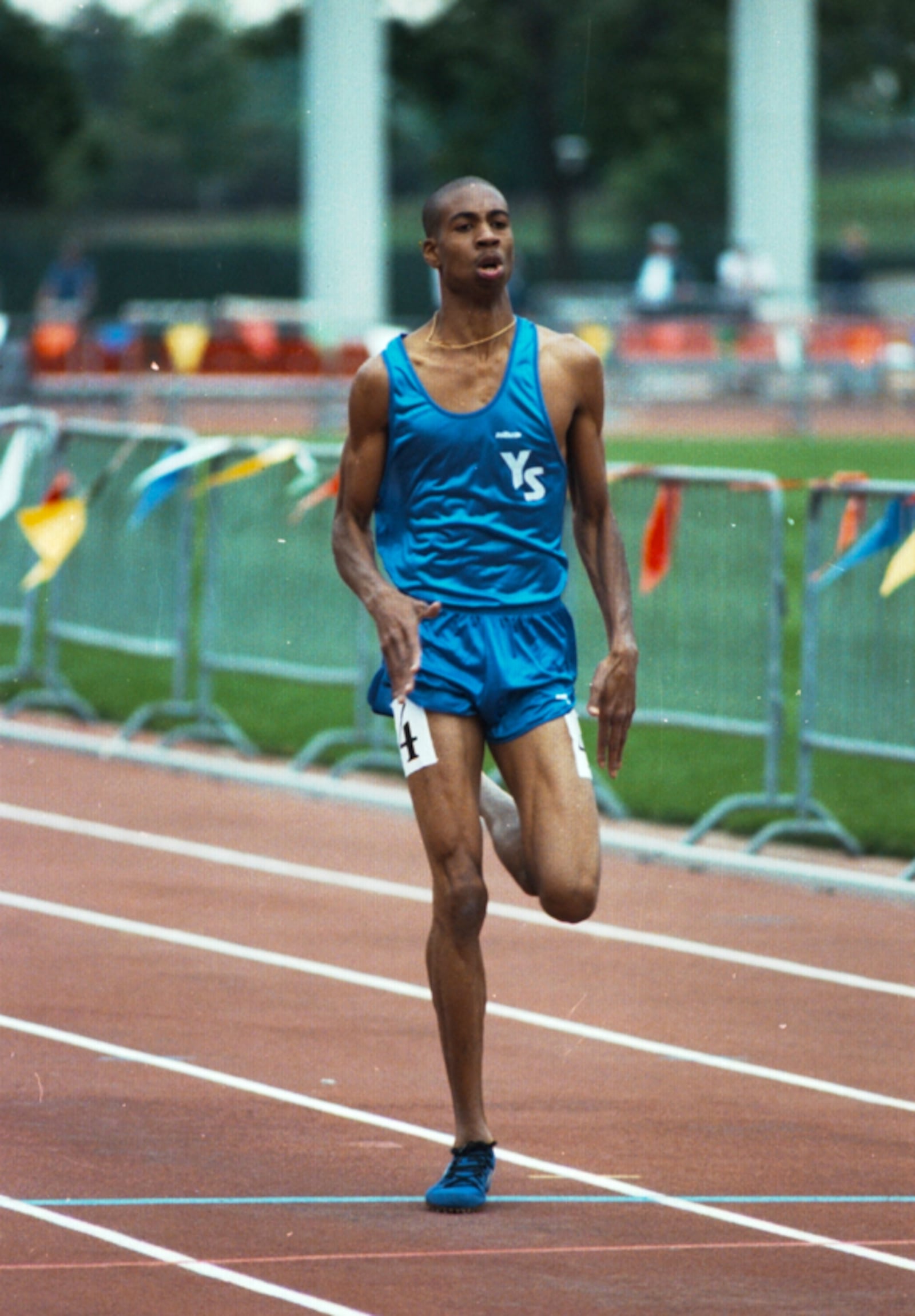 Yellow Springs High School's Andrew Pierce races to victory in the 400-meter state final in 1998. Staff photo by Sarah Bennett