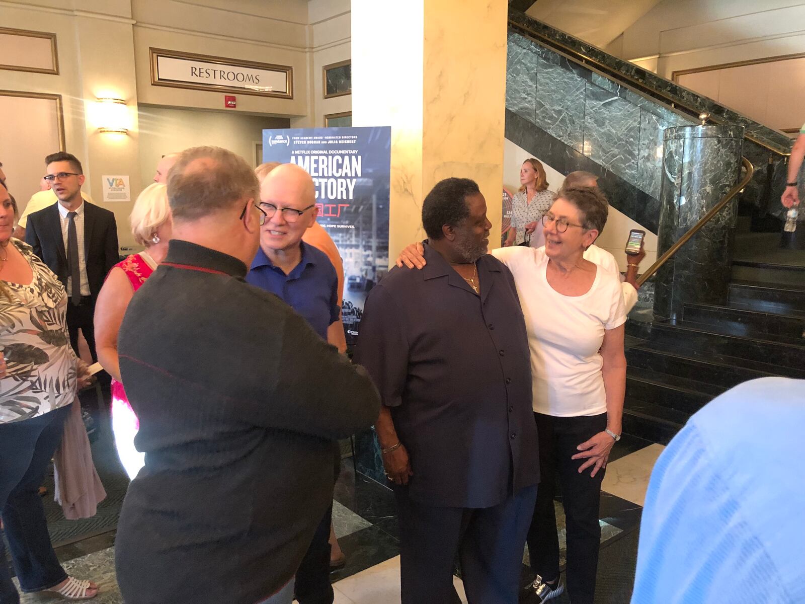 “American Factory”  from Oscar-nominated filmmakers Steve Bognar and Julia Reichert made its theatrical debut Monday, Aug. 19 at the Victoria Theatre in downtown Dayton.  Bognar and Reichert, a Yellow Springs couple, greeted a list of guests that included workers featured in the movie.