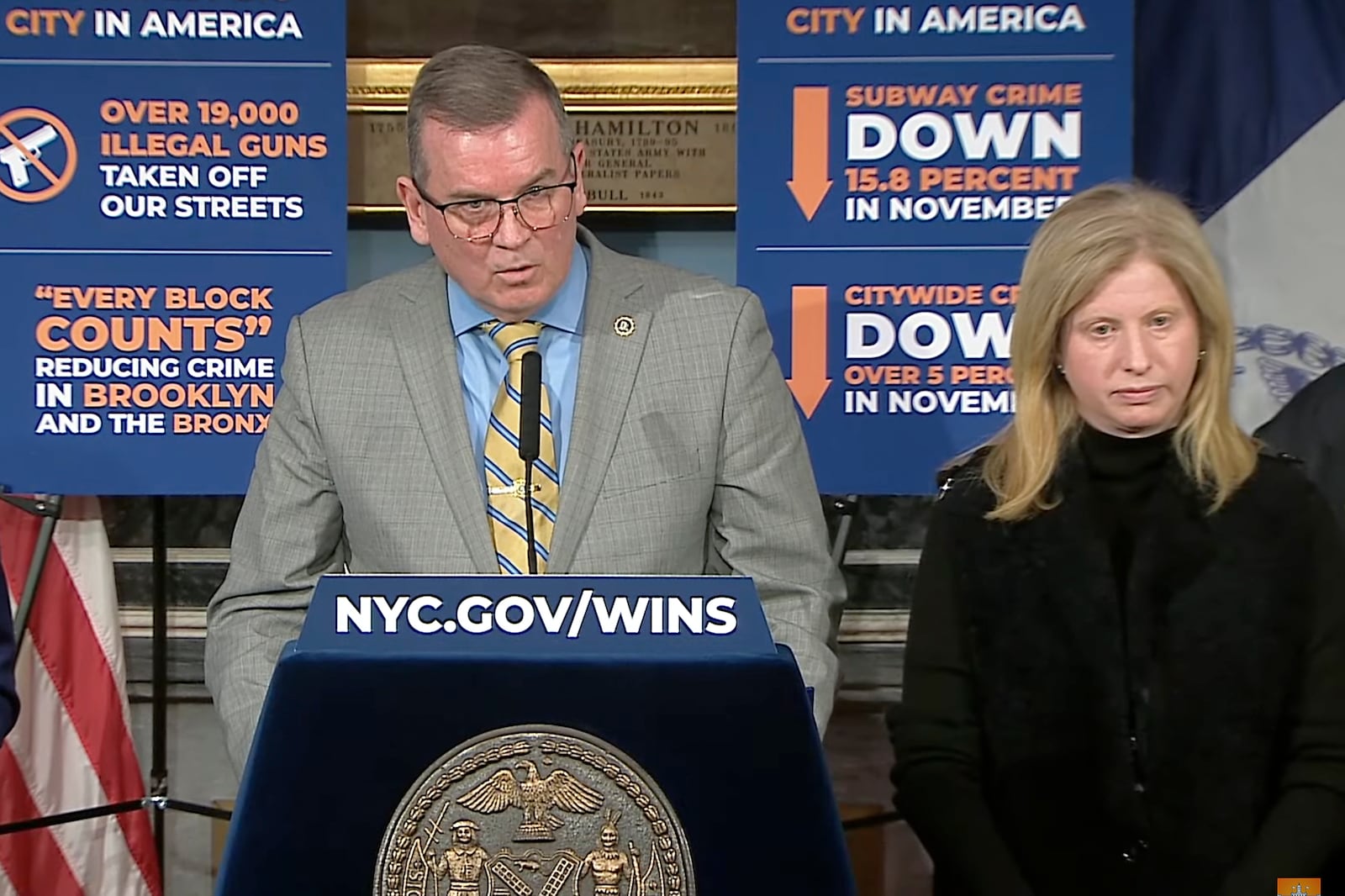 In this photo taken from video, New York Police chief of detectives Joseph Kenny answers questions during a news conference, Monday, Dec. 9, 2024, in New York. (New York City Mayor's Office via AP)