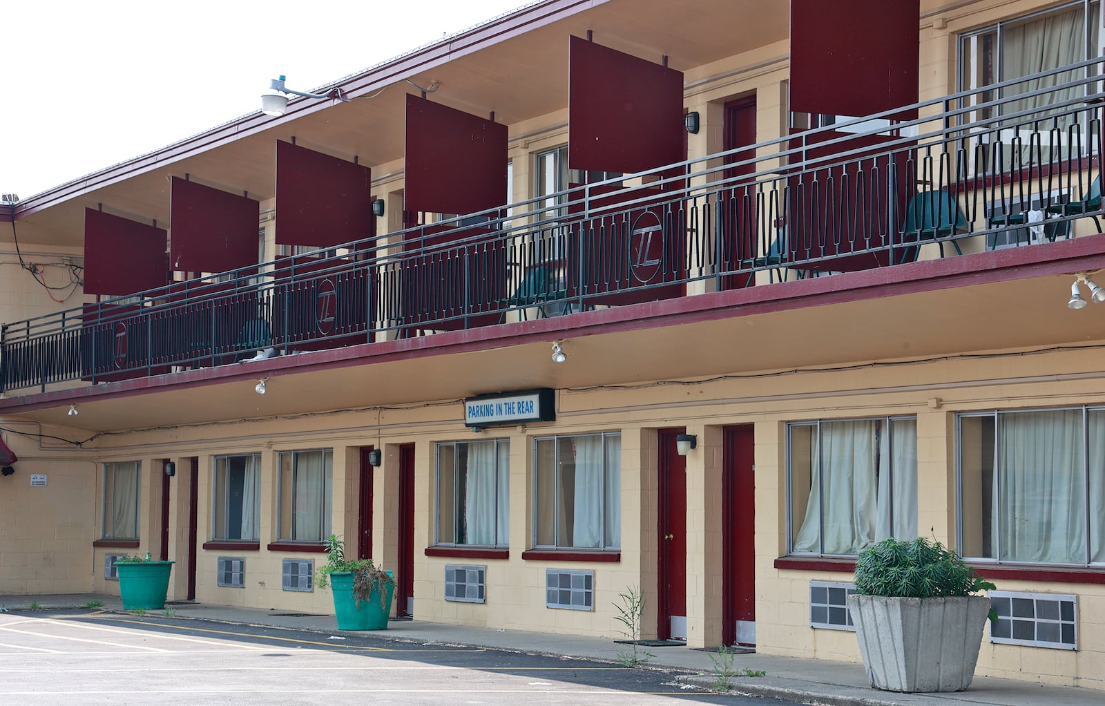 The Executive Inn at the the intersection of West Columbia Street and Plum Street Wednesday, May 24, 2023, will become an emergency shelter for people experiencing homelessness. BILL LACKEY/STAFF