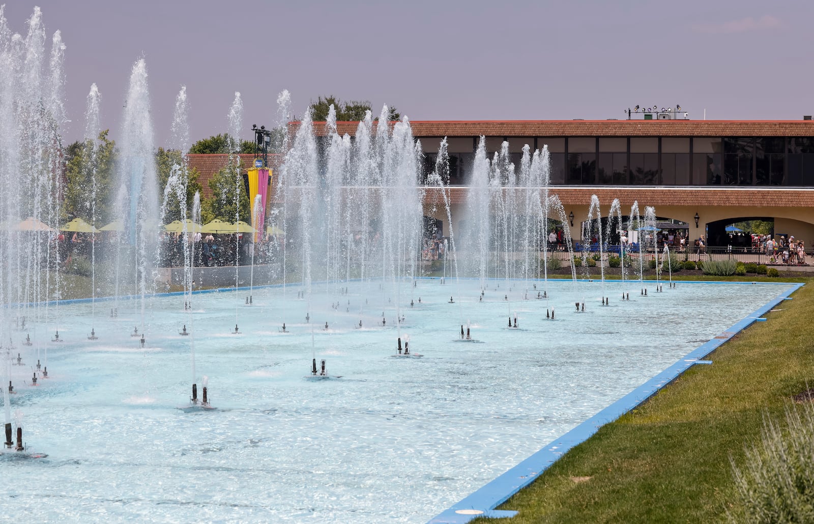 Kings Island fountains greet visitors Friday, June 9, 2023 in Mason. NICK GRAHAM/STAFF