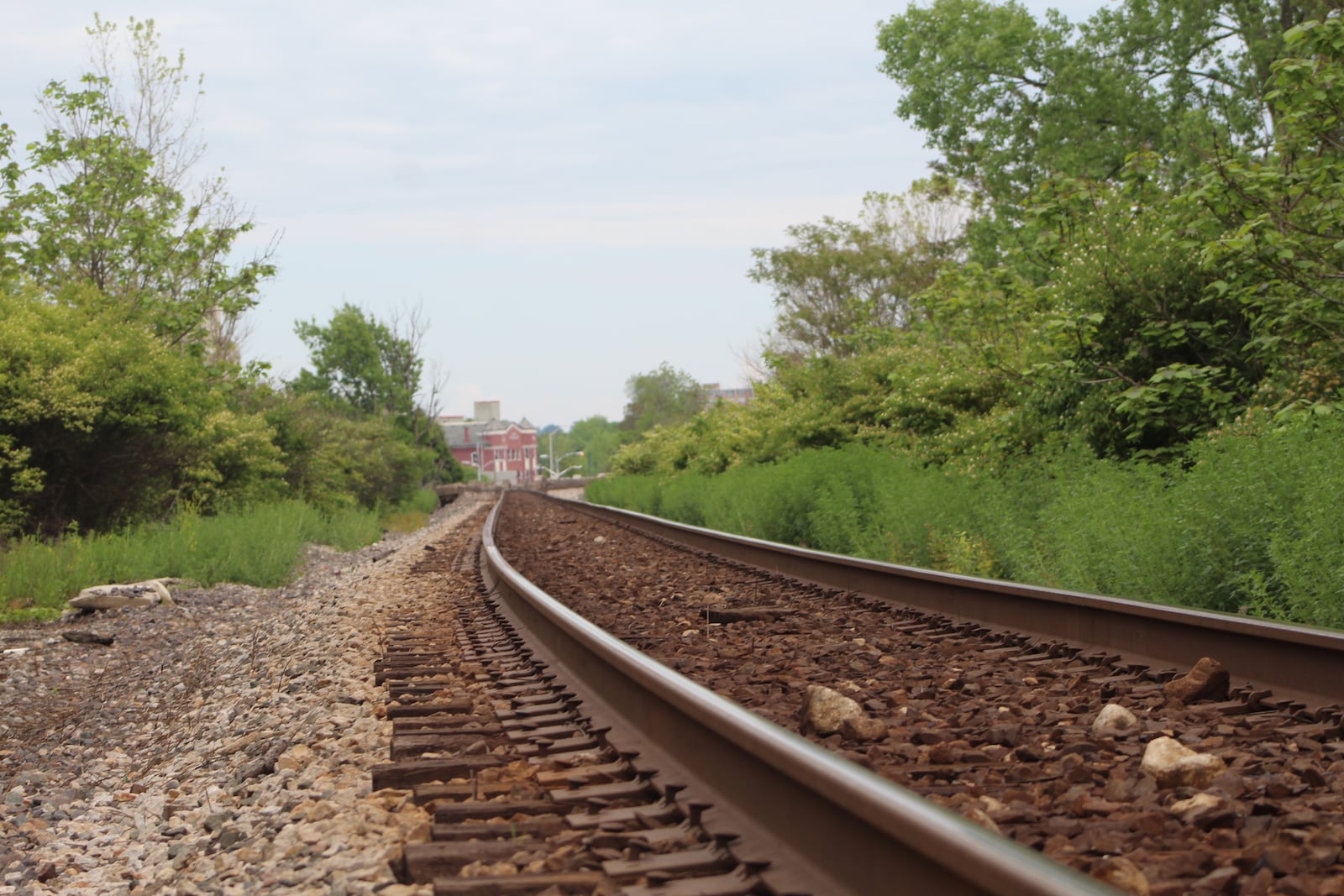 The train tracks south of Sinclair Community College in downtown Dayton. CORNELIUS FROLIK / STAFF