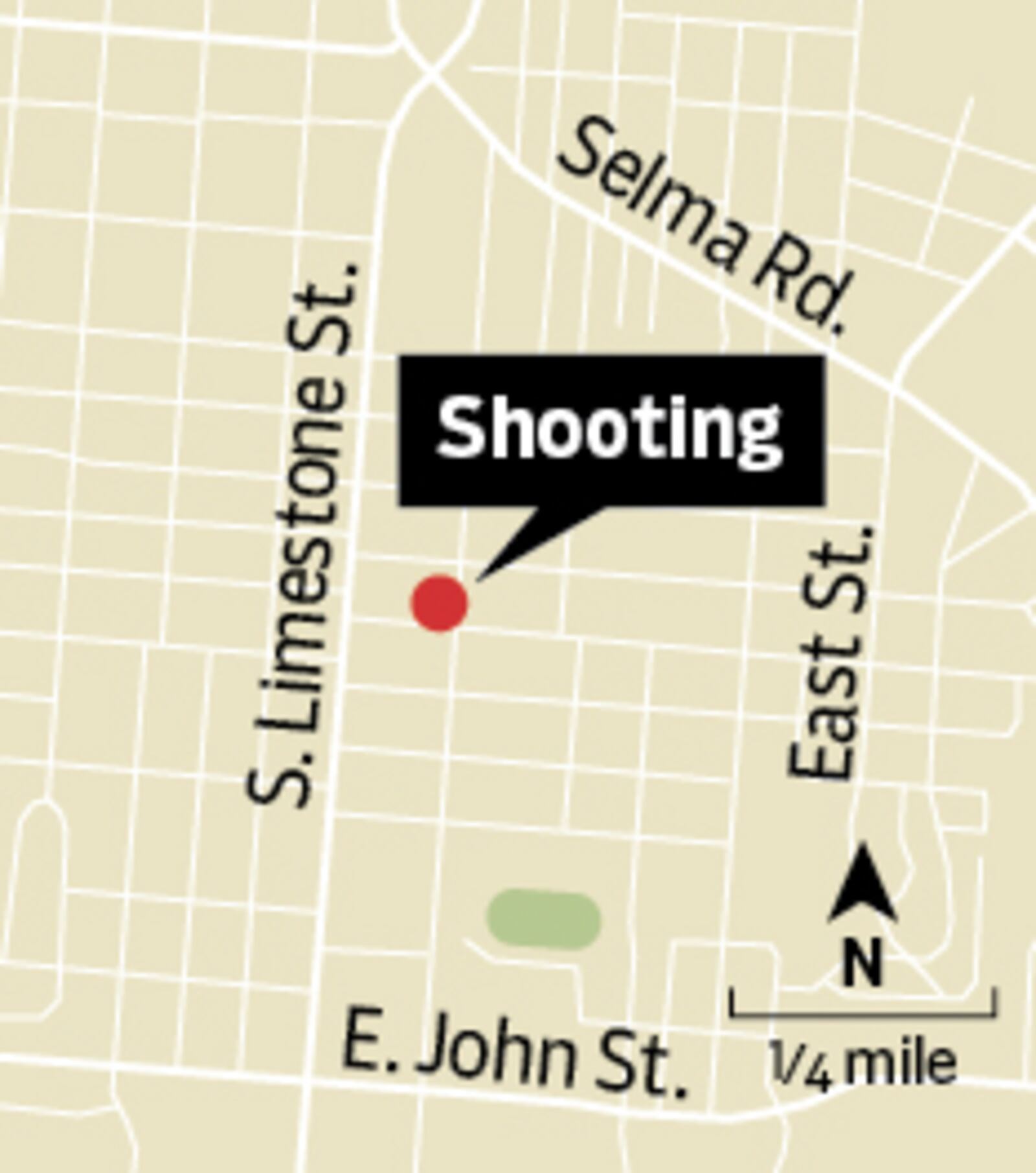 The shooting occurred in the area of 1227 Clifton Ave. Map by Mark Freistedt.