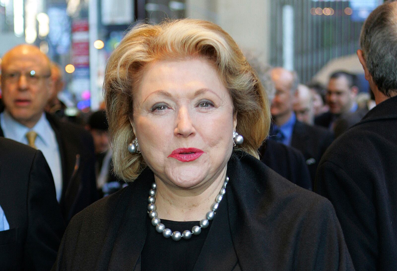 FILE - Author Barbara Taylor Bradford arrives to the opening night of the play "Festen," on Broadway at the Music Box Theatre, Sunday, April 9, 2006 in New York. (AP Photo/Dima Gavrysh, File)