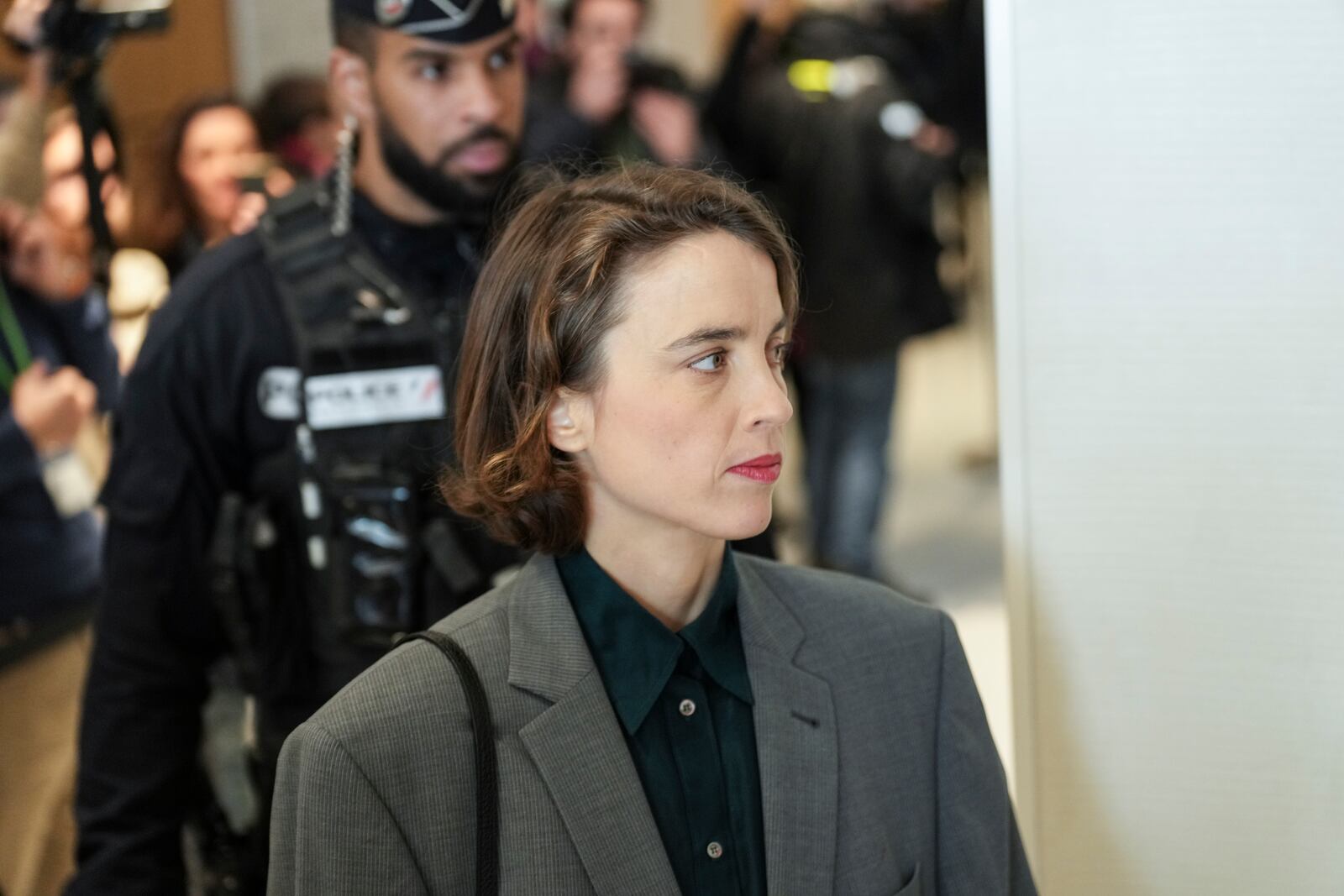 French actor Adele Haenel arrives at the courthouse in Paris, Monday, Feb. 3, 2025, for the trial of filmmaker Christophe Ruggia. (AP Photo/Aurelien Morissard)