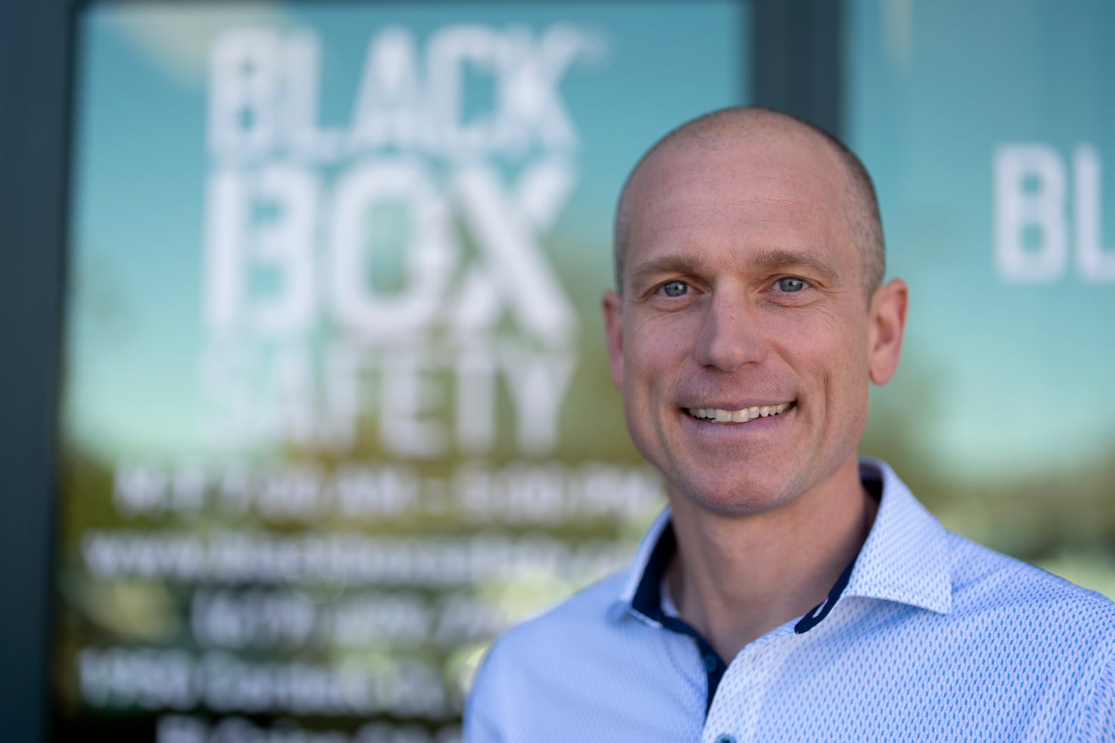 Veteran and business owner Jackson Dalton poses for a portrait at the Black Box Safety offices on Thursday, Nov. 7, 2024, in El Cajon, Calif. (AP Photo/Gregory Bull)