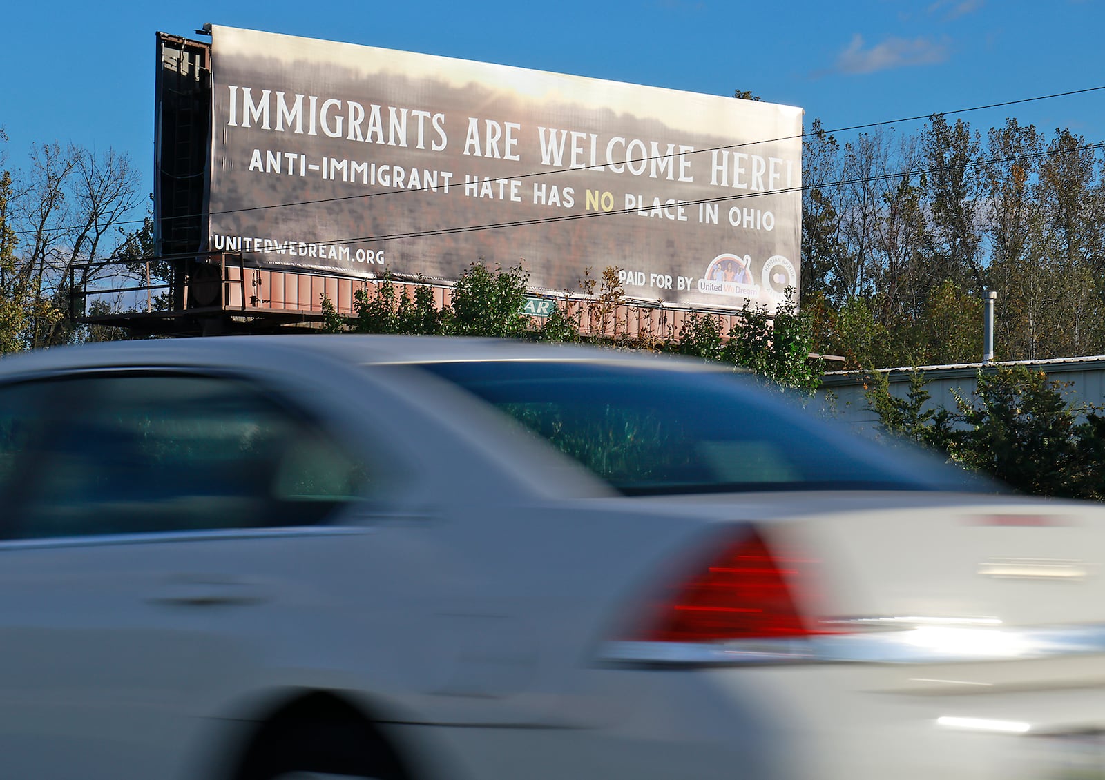 Anti hate sign along Troy Road near U.S. 68 in Clark County. BILL LACKEY/STAFF