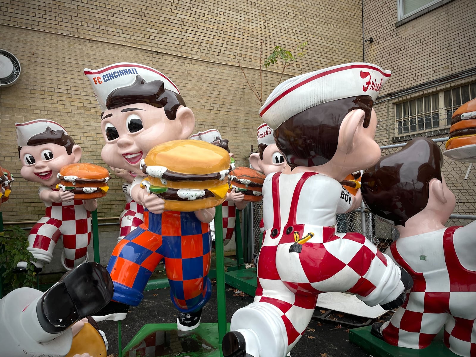 More than 20 iconic Frisch's Big Boy statues can be found in a gated area dubbed on social media as the “Big Boy Graveyard” in Cincinnati. NATALIE JONES/STAFF