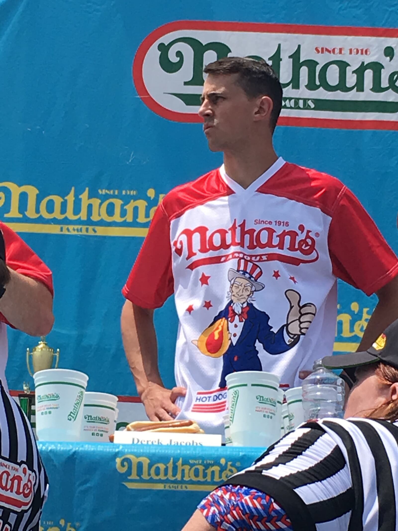 Derek Jacobs of Vandalia has competed in two back to back Nathan's hot dog contest in New York.  Jacobs also compete in obstacle course races.