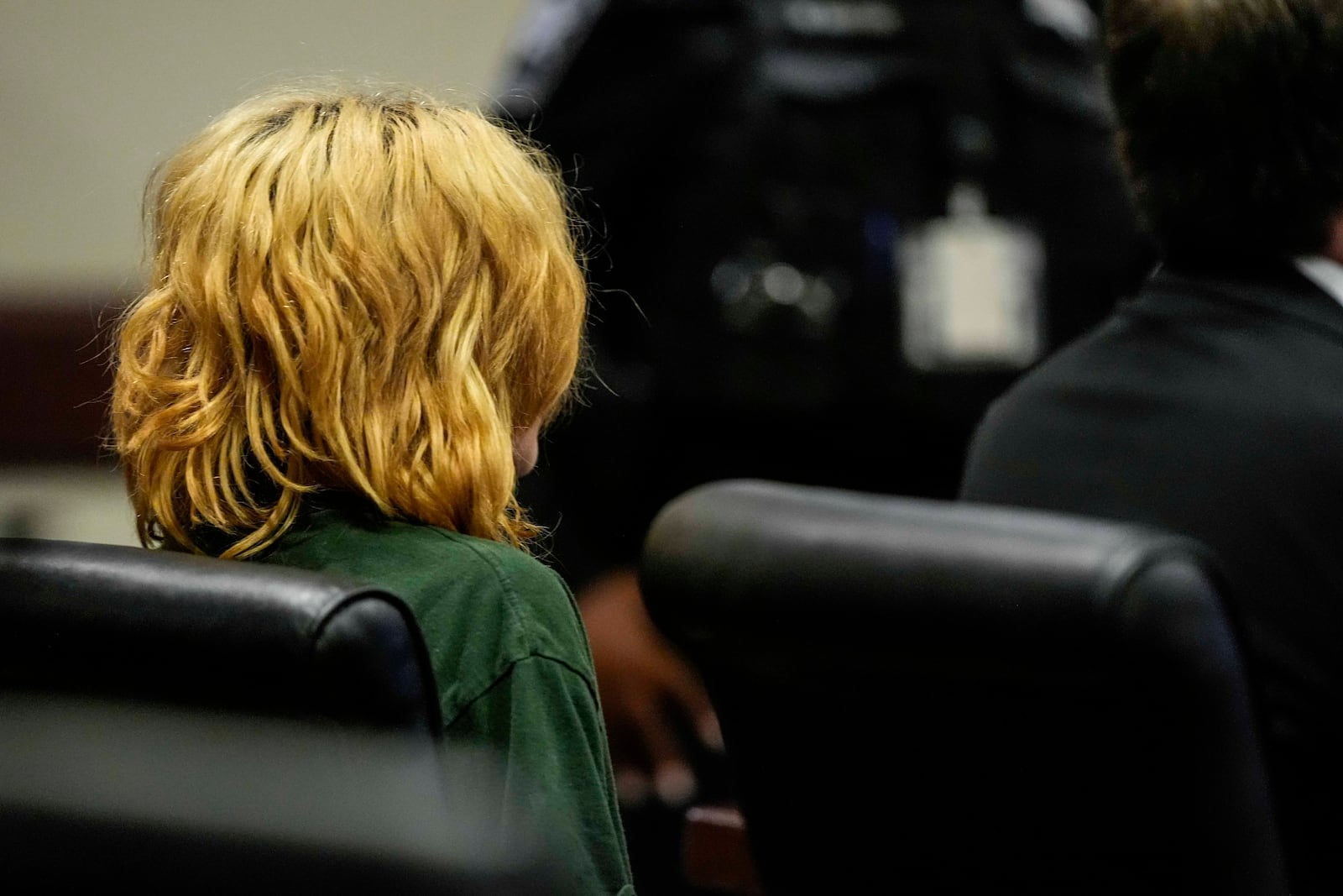 FILE - Colt Gray, charged as an adult with four counts of murder, sits in the Barrow County courthouse during his first appearance for the shooting at Apalachee High School, Sept. 6, 2024, in Winder, Ga. (AP Photo/Brynn Anderson, Pool, File)