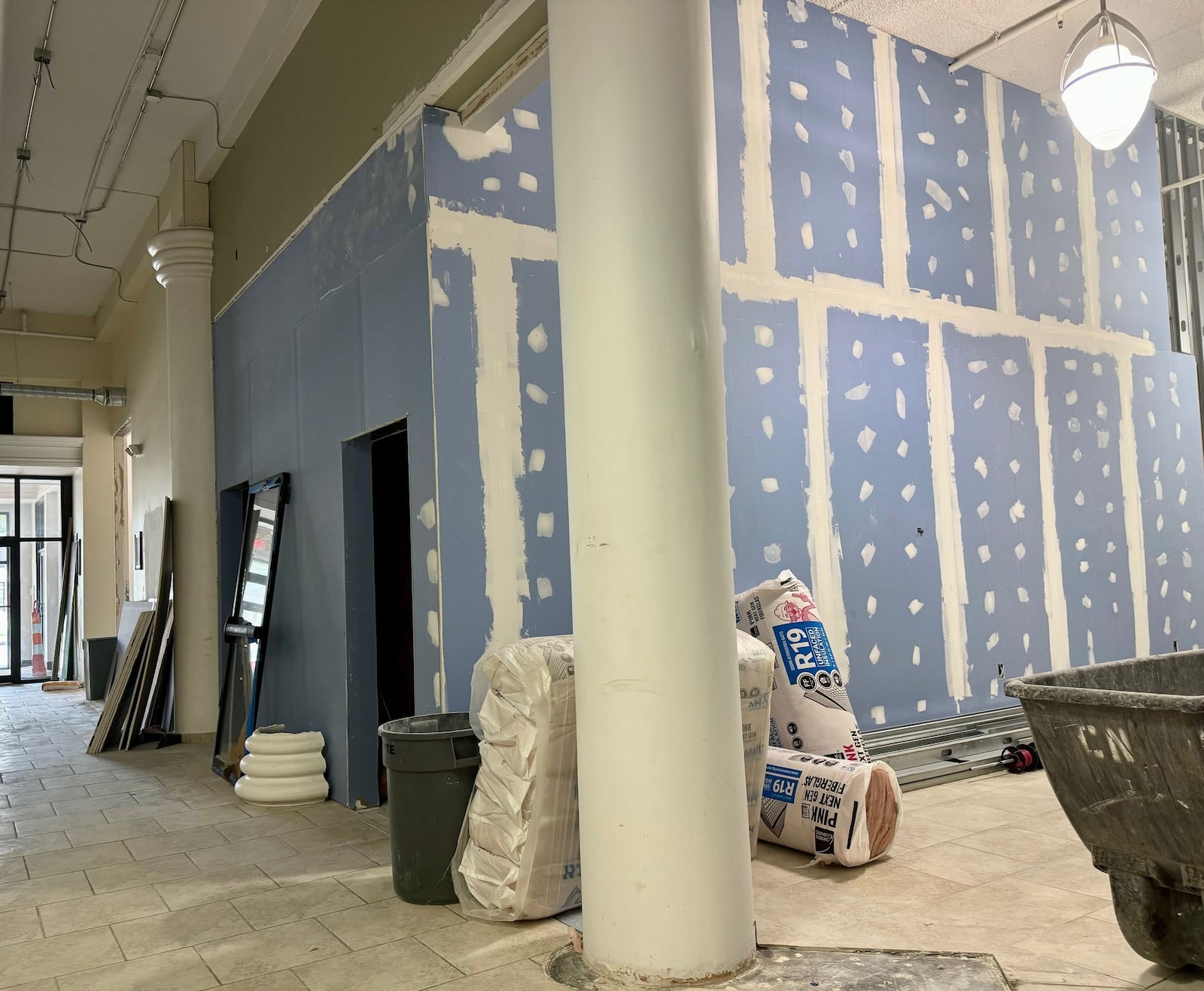 Work continues on the first floor of the Bushnell Building at 14 E. Main St. in downtown Springfield. The area will be home to a new restaurant, Casa Centro, to be operated by brothers Armando and Isaac Soto, who also run Casa del Sabor Mexican restaurant. BEN McLAUGHLIN/STAFF