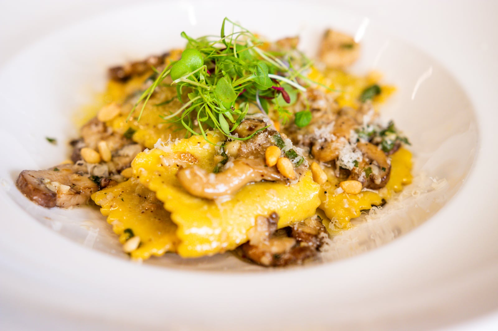 Mushroom Ravioli at The Syndicate in Bellefontaine.