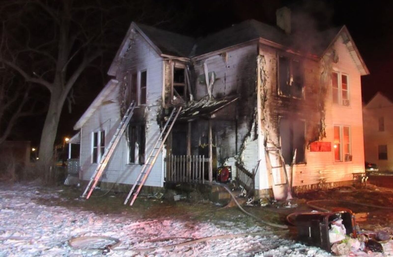 A fire at a vacant house on Dec. 25, 2022, was among nearly 70 calls for the Springfield Fire Rescue Division's "C unit." Calls were up 30% on this frigid Christmas from the division's daily average for this year. CONTRIBUTED