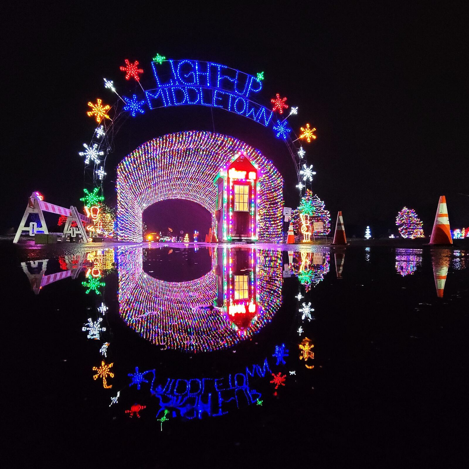 Light Up Middletown drive-thru holiday light display is open 6 p.m. to 10 p.m. nightly at Smith Park in Middletown. NICK GRAHAM / STAFF