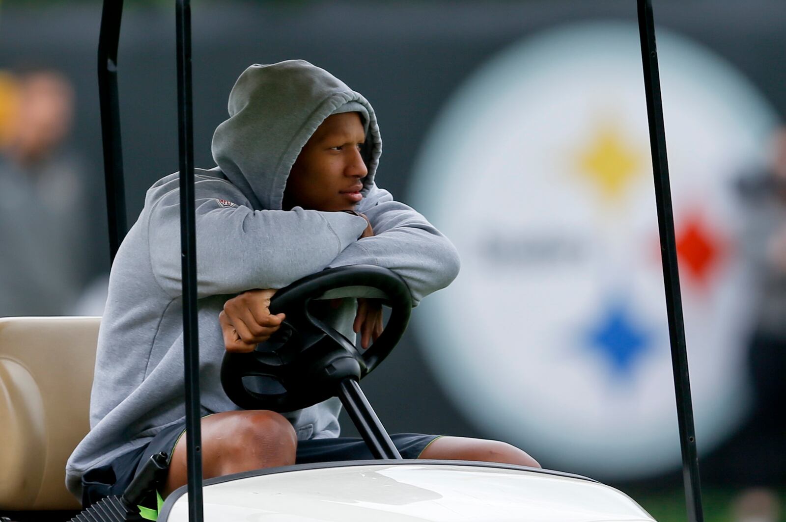 FILE - Pittsburgh Steelers linebacker Ryan Shazier watches during an NFL football practice, Wednesday, June 6, 2018, in Pittsburgh. Ryan Shazier announced his retirement on Wednesday, Sept. 9, 2020, nearly three years after a severe spinal injury forced the two-time Pro Bowler to put his career on hold. The 28-year-old said in a social media post that while he still loves the game, it is time to get on to the next chapter in his life. (AP Photo/ Photo/Keith Srakocic, File)