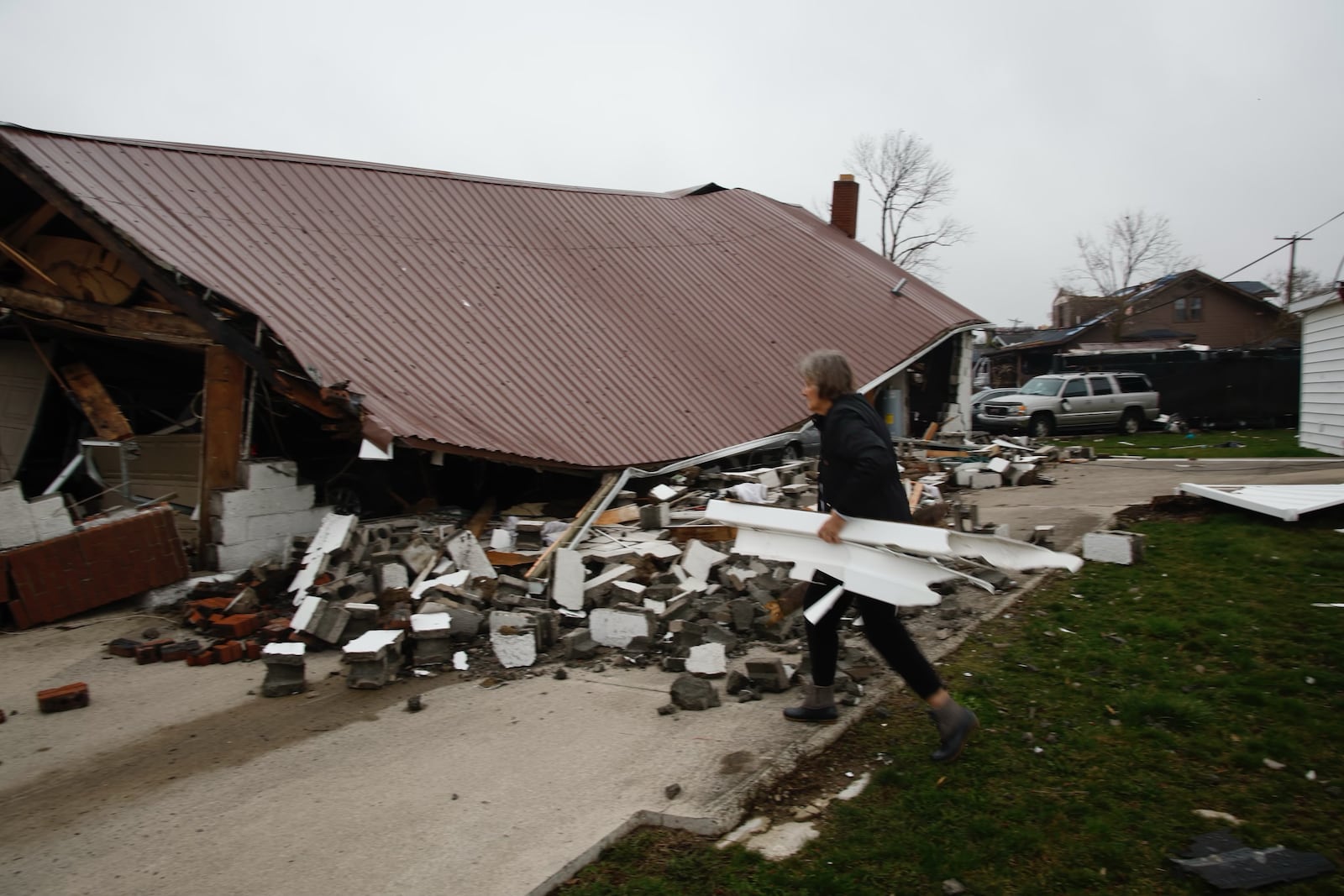 Damage from a suspected tornado is shown in Lakeview, Ohio, on Friday morning, March 15, 2024. The Logan County area around Indian Lake, including Lakeview, Russells Point and Midway, received significant damage. BILL LACKEY/STAFF