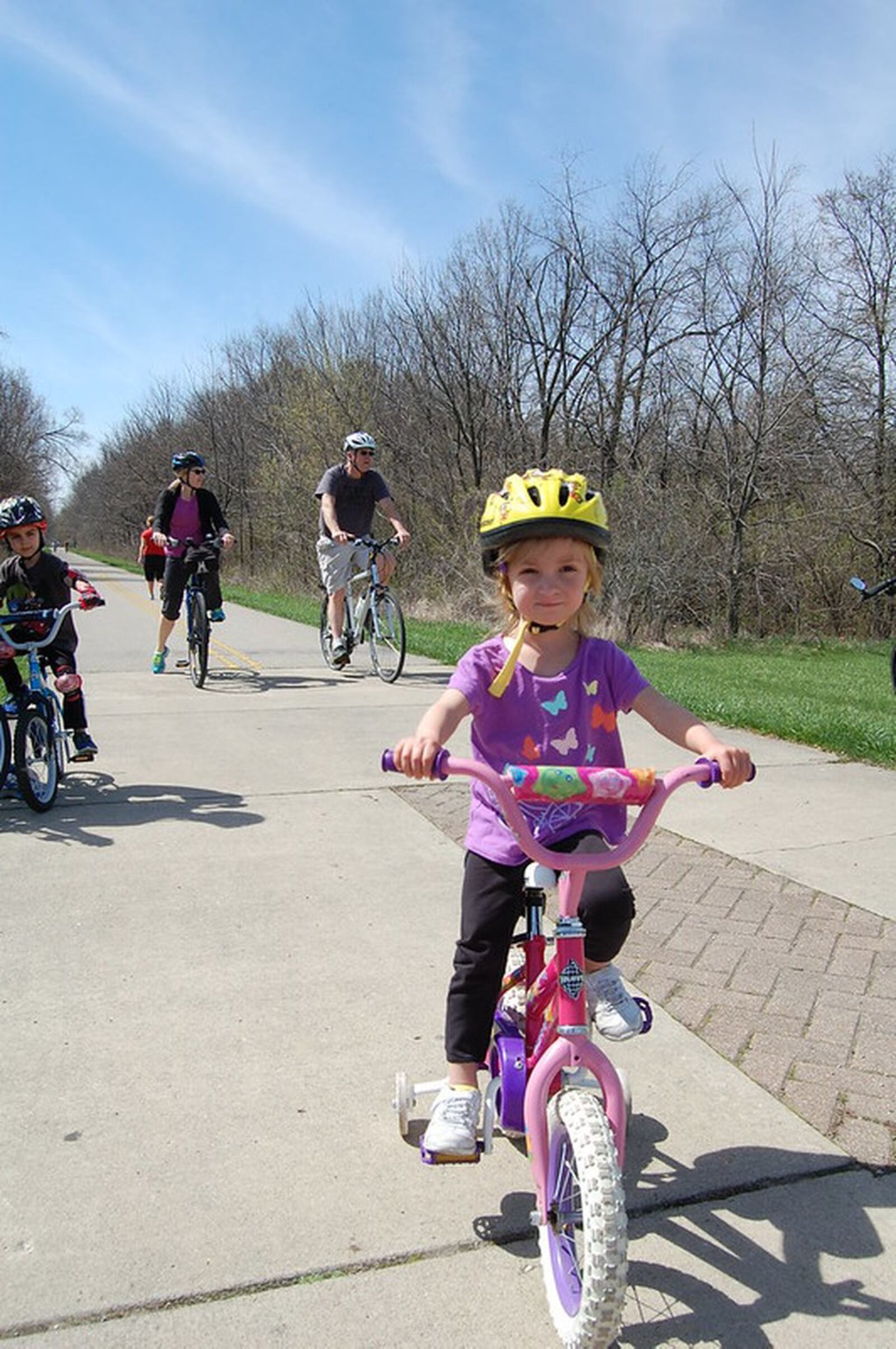 There are plenty of options for riding around the Miami Valley. And it’s important that children (and adults) wear a helmet. CONTRIBUTED