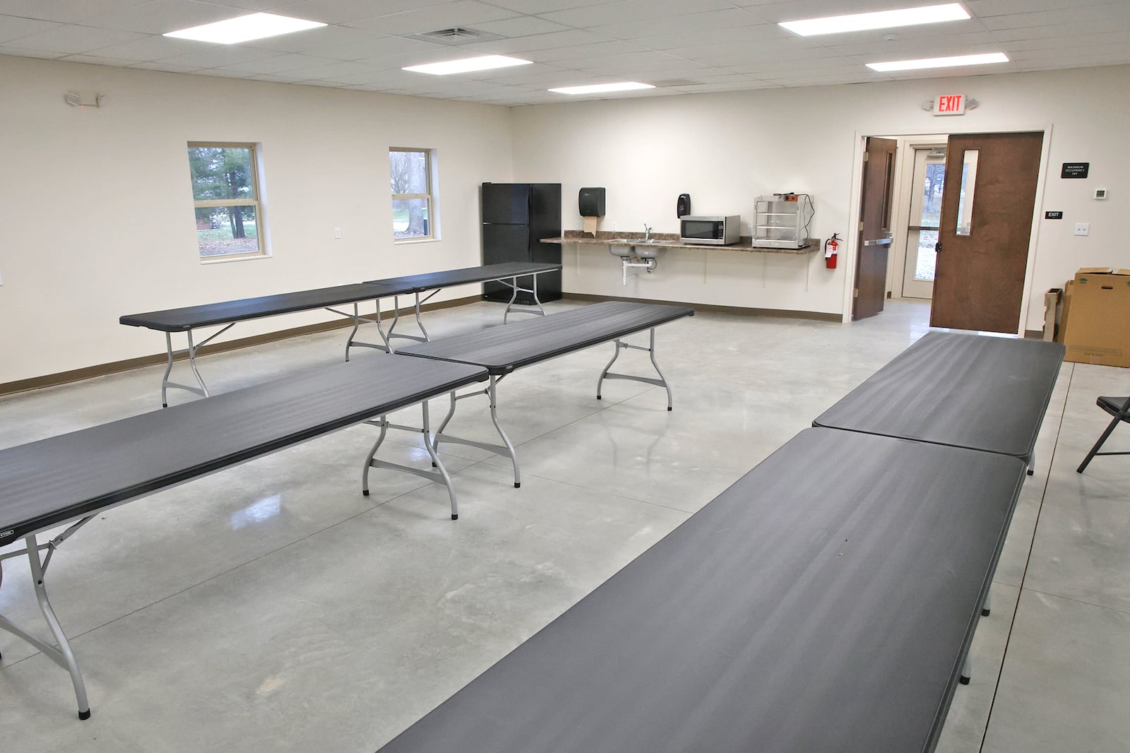 The new Smith Park shelter house in New Carlisle is nearly complete Thursday, Jan. 4, 2024. BILL LACKEY/STAFF