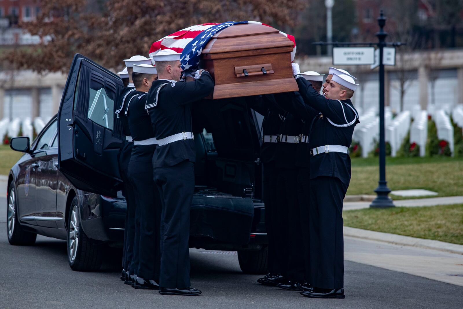 Medal of Honor recipient Seaman 1st Class James Richard Ward was laid to rest at Arlington National Cemetery, Dec. 21, 2023.