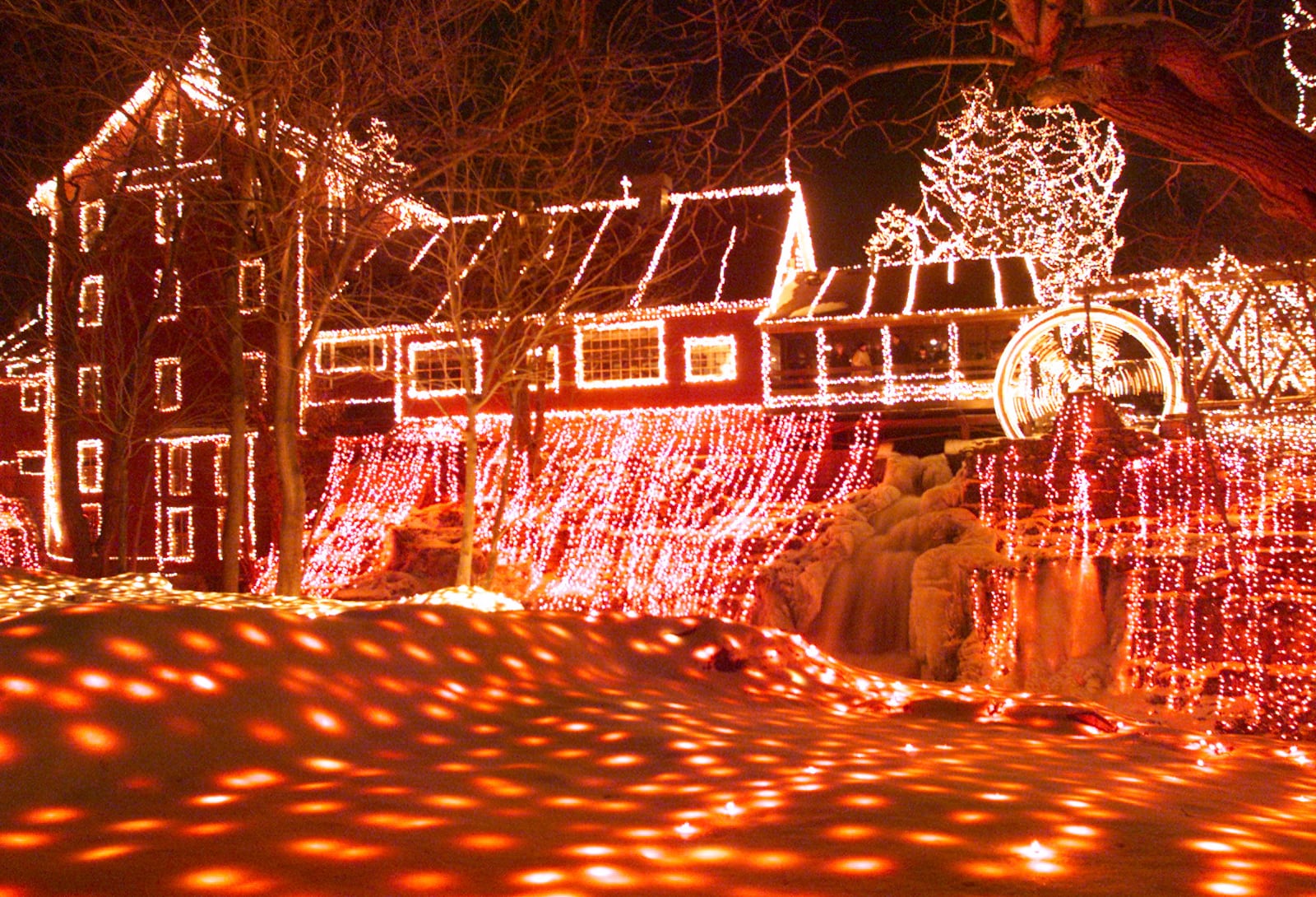 This year's light display at Clifton Mills comprises more than 3.2 million bulbs.  With the addition of the snow on the ground, the display is even more spectacular than usual.