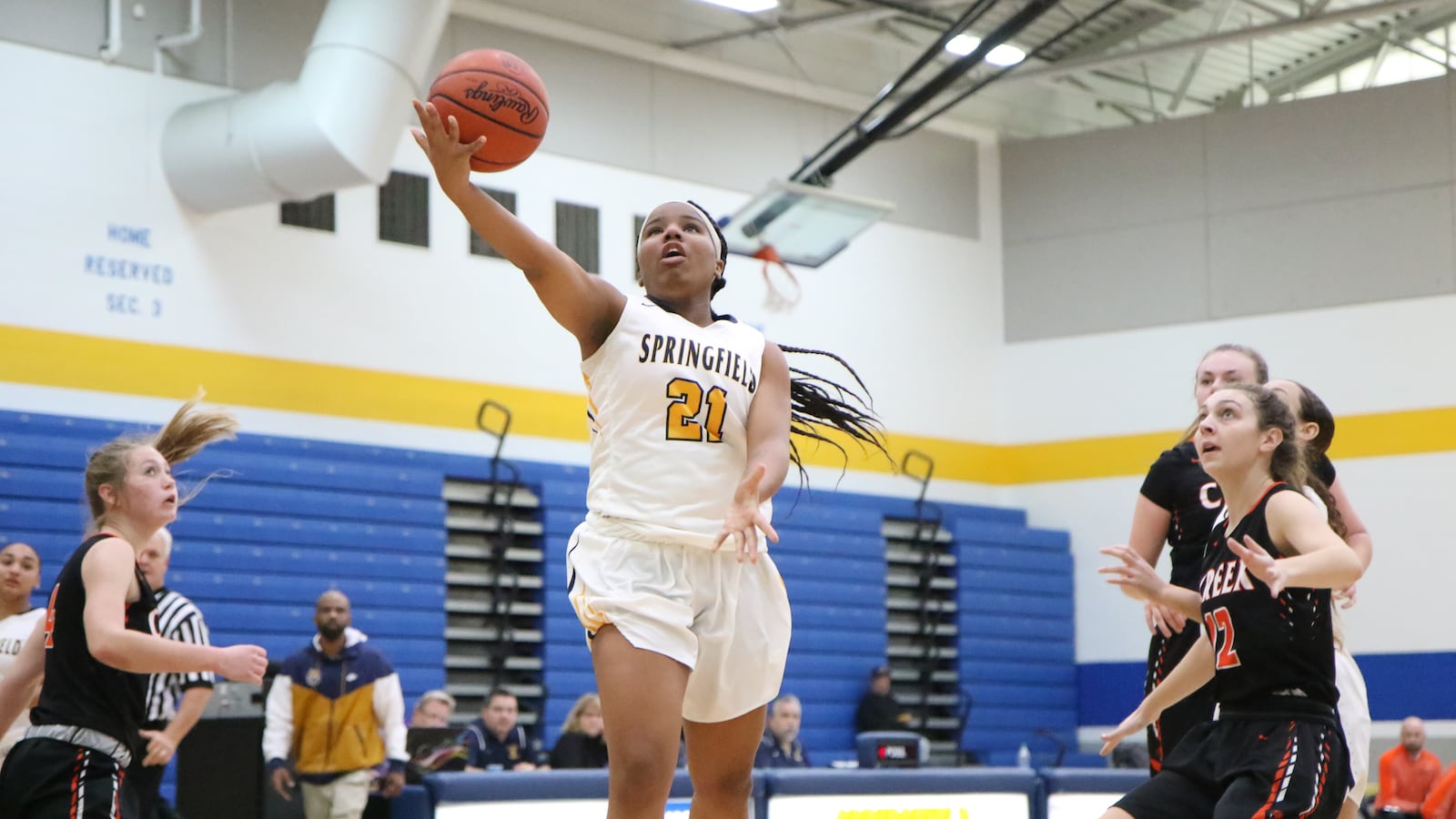 Destiny Wells of Springfield puts up a shot during a game last season. Michael Cooper/CONTRIBUTED