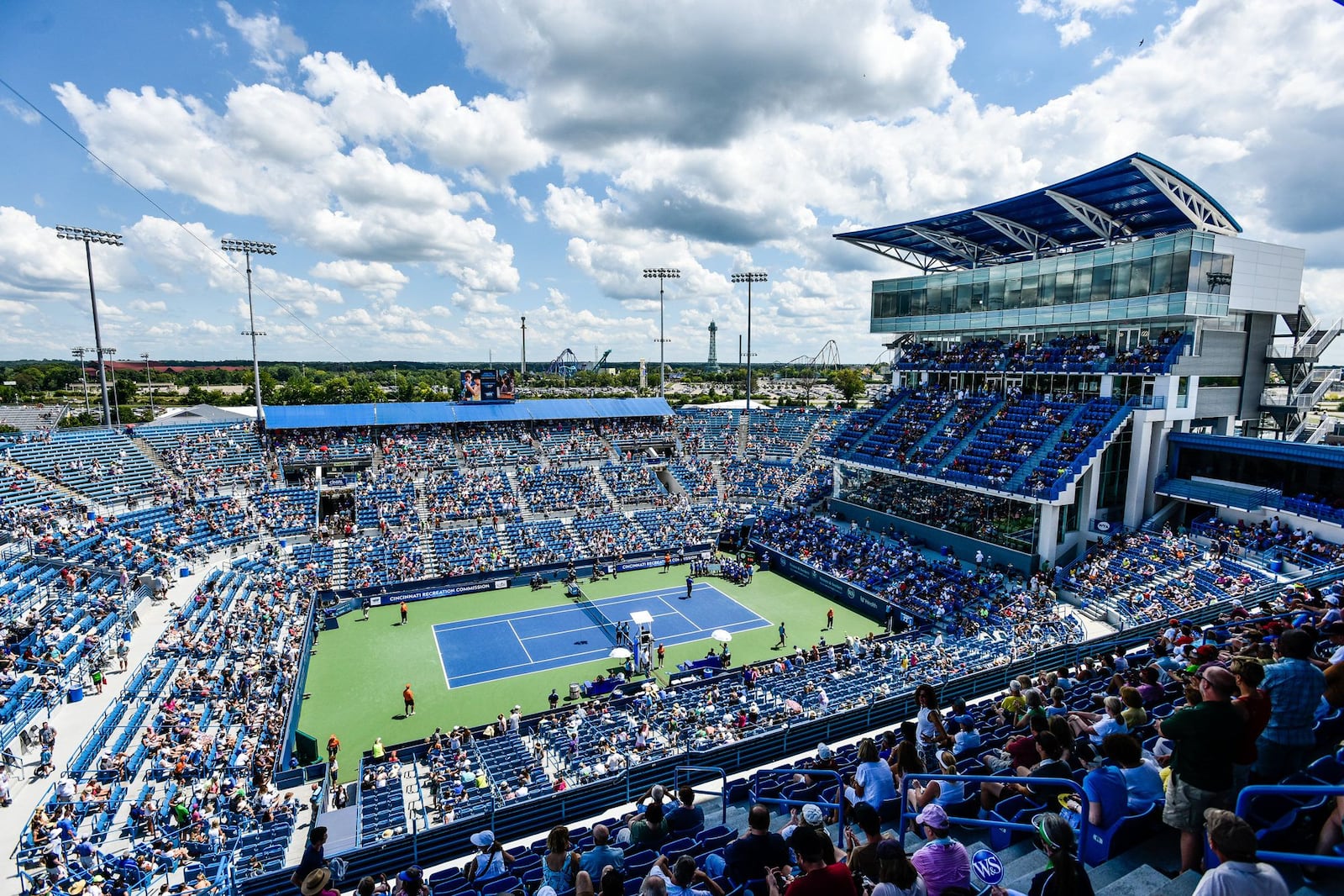 Tennis is in full swing at the Western & Southern Open tennis tournament Aug. 15, 2019, at the Lindner Family tennis Center in Mason. NICK GRAHAM/STAFF