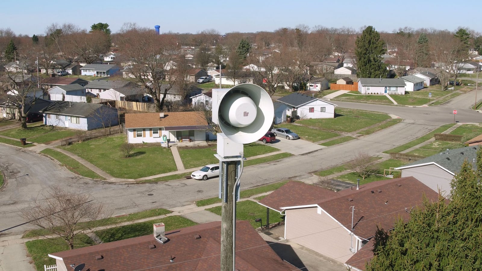 One of five tornado warning sirens in the City of Xenia. This siren is located in Franklin Park on Dayton Avenue. 2019 marks the 45th anniversary of the devastating 1974 tornado that ripped through the city. TY GREENLEES / STAFF