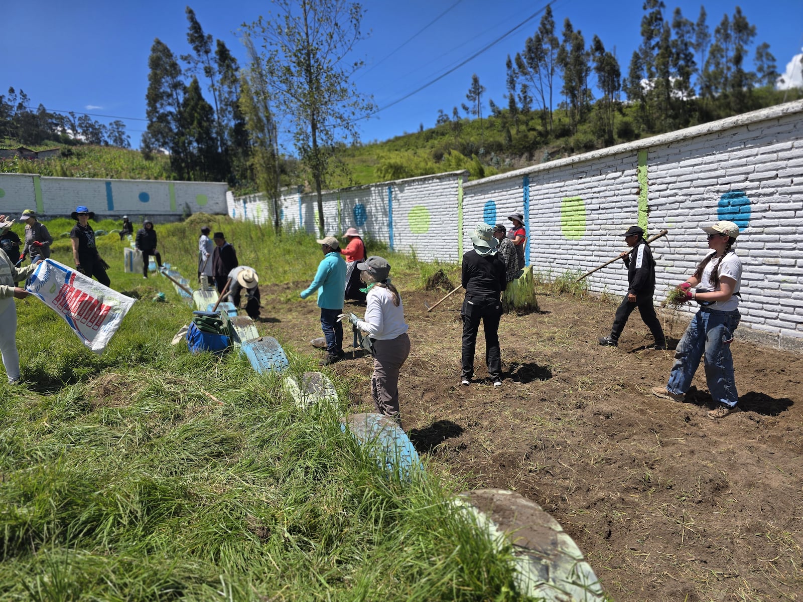 MGVs from OSUE clearing the land, preparing the area to plant vegetables