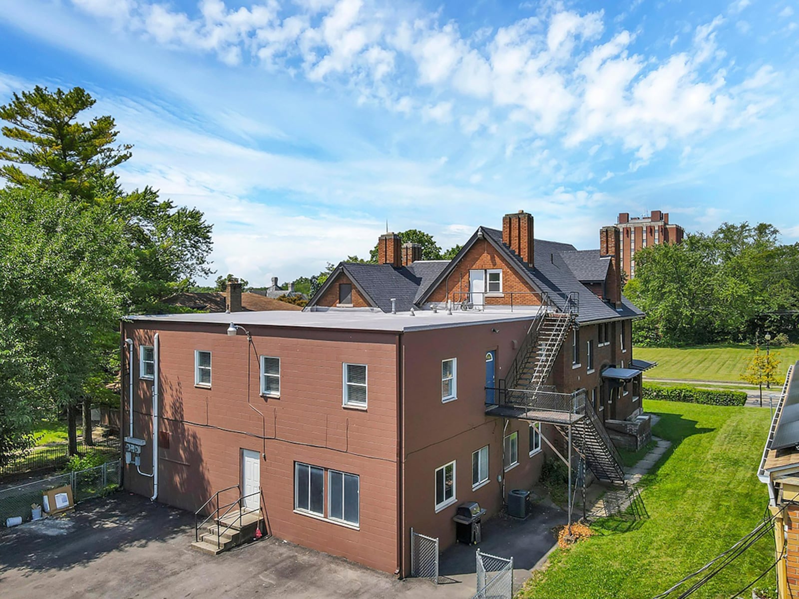 The rear of the home has a large open addition that could be used as a meeting/gathering place or for recreation. The back has a concrete parking area that extends to the end of the lot. CONTRIBUTED PHOTO