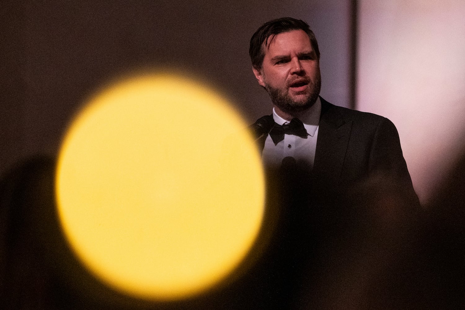 Vice President-elect JD Vance speaks at the Vice President’s Dinner at the National Gallery of Art in Washington, on Saturday, Jan. 18, 2025. (Eric Lee/The New York Times)