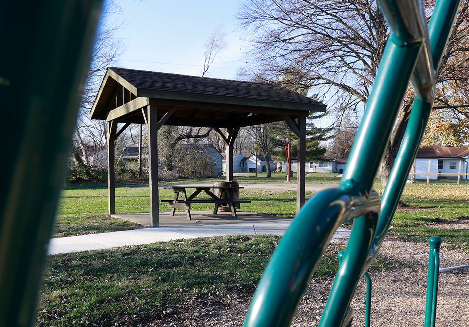 Carlisle Park in New Carlisle is getting several new updates, including a new parking lot and concrete walkways. BILL LACKEY/STAFF