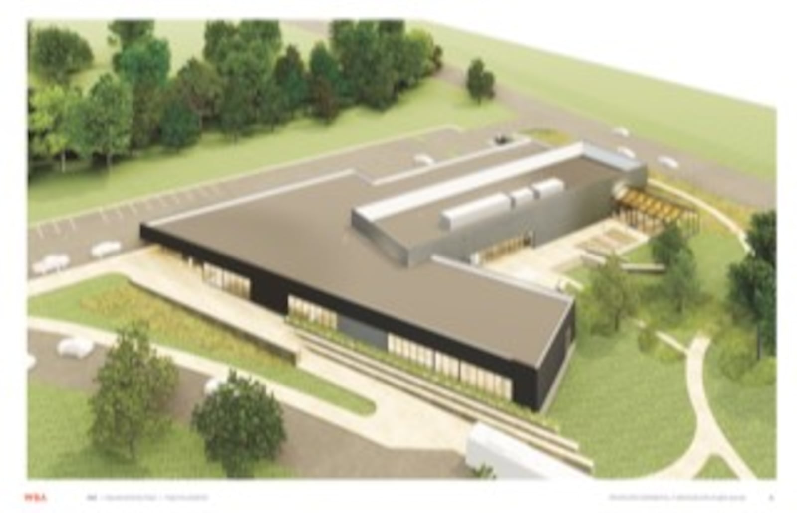 An artist's rendering shows what the planned $16 million Global Impact STEM Academy's upper academy building at Clark State College's Leffel Lane campus would look like. CONTRIBUTED