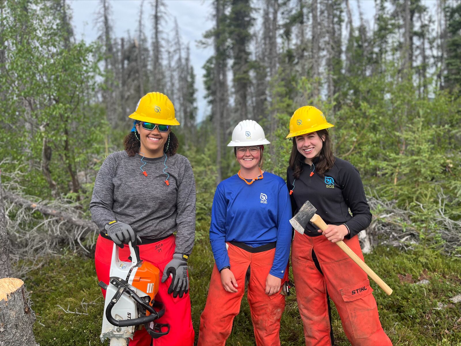 Olivia Lawrence, left, was part of Alaska’s first all-women wildland fire crew. She is a Springfield native and Wittenberg University student. CONTRIBUTED