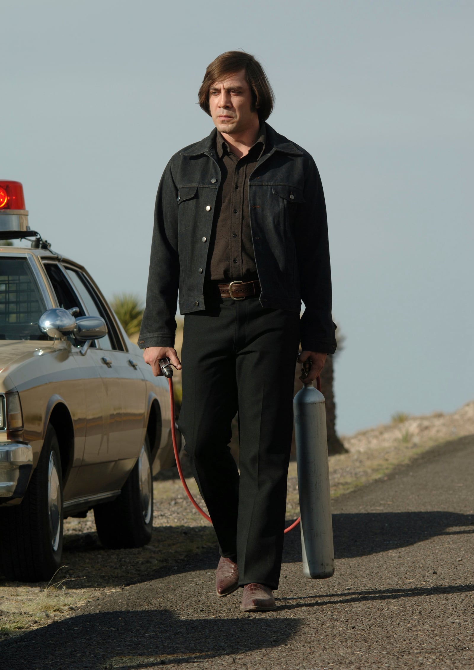 This image released by the Library of Congress shows Javier Bardem in a scene from the 2007 film "No Country for Old Men." (Paramount Pictures/Library of Congress via AP)