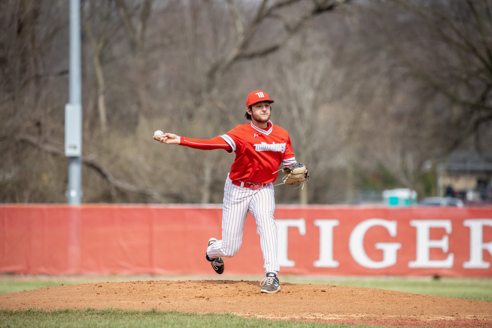 Wittenberg's Austin Luther pitches during a game at Carleton Davidson Stadium in Springfield in 2022. Photo courtesy of Wittenberg