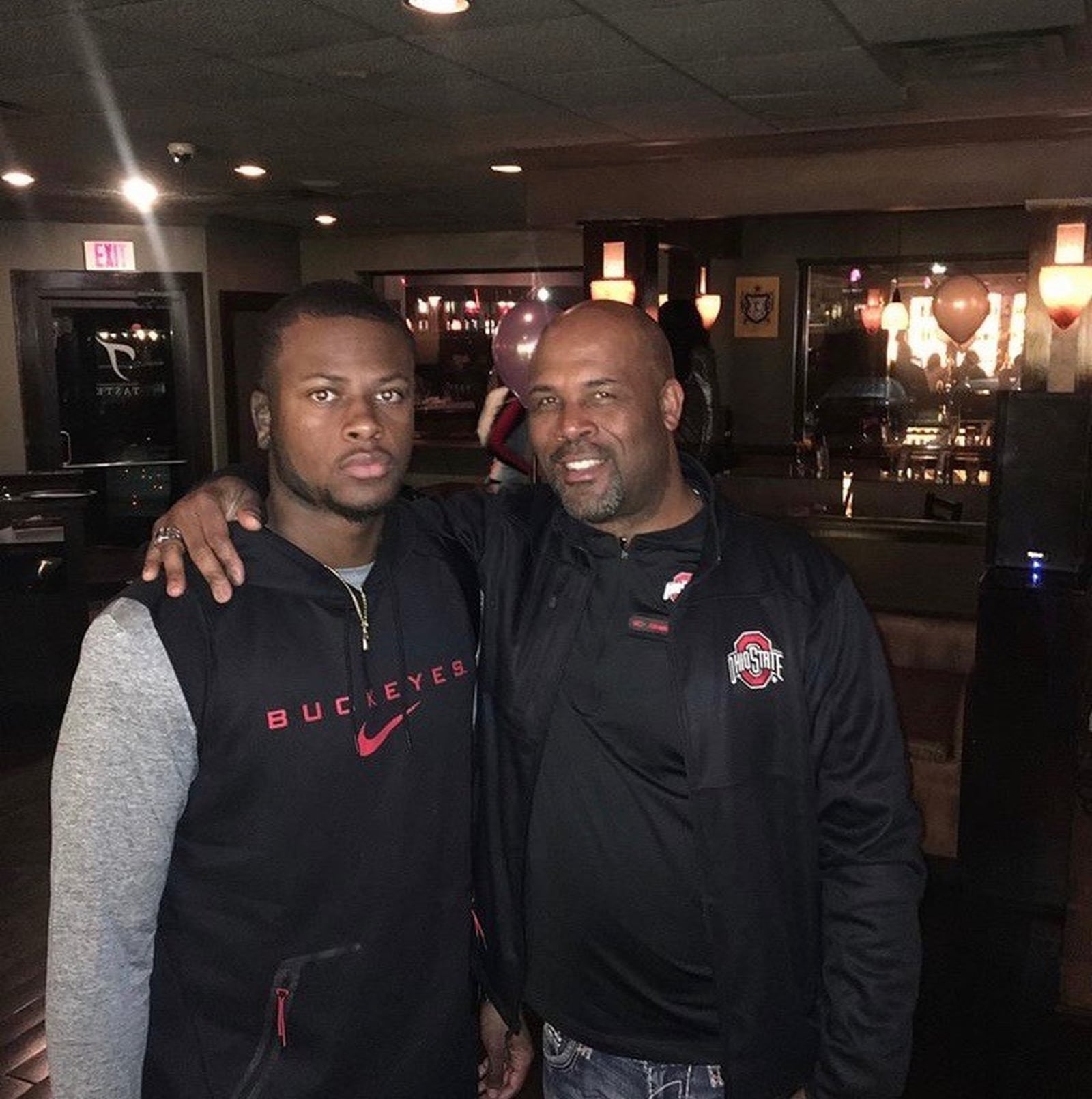 Ohio State’s Derrick Malone (left) with his dad, Derrick Sr. CONTRIBUTED