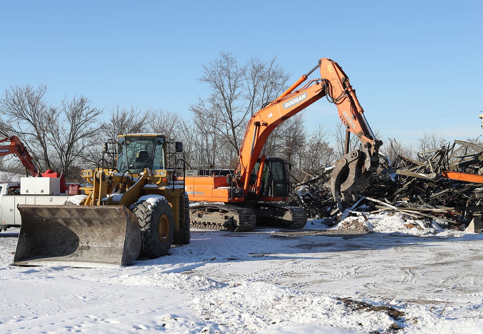 Today, wrecking crews have nearly finished tearing down the building at 1620 East Main Street. Bill Lackey/Staff